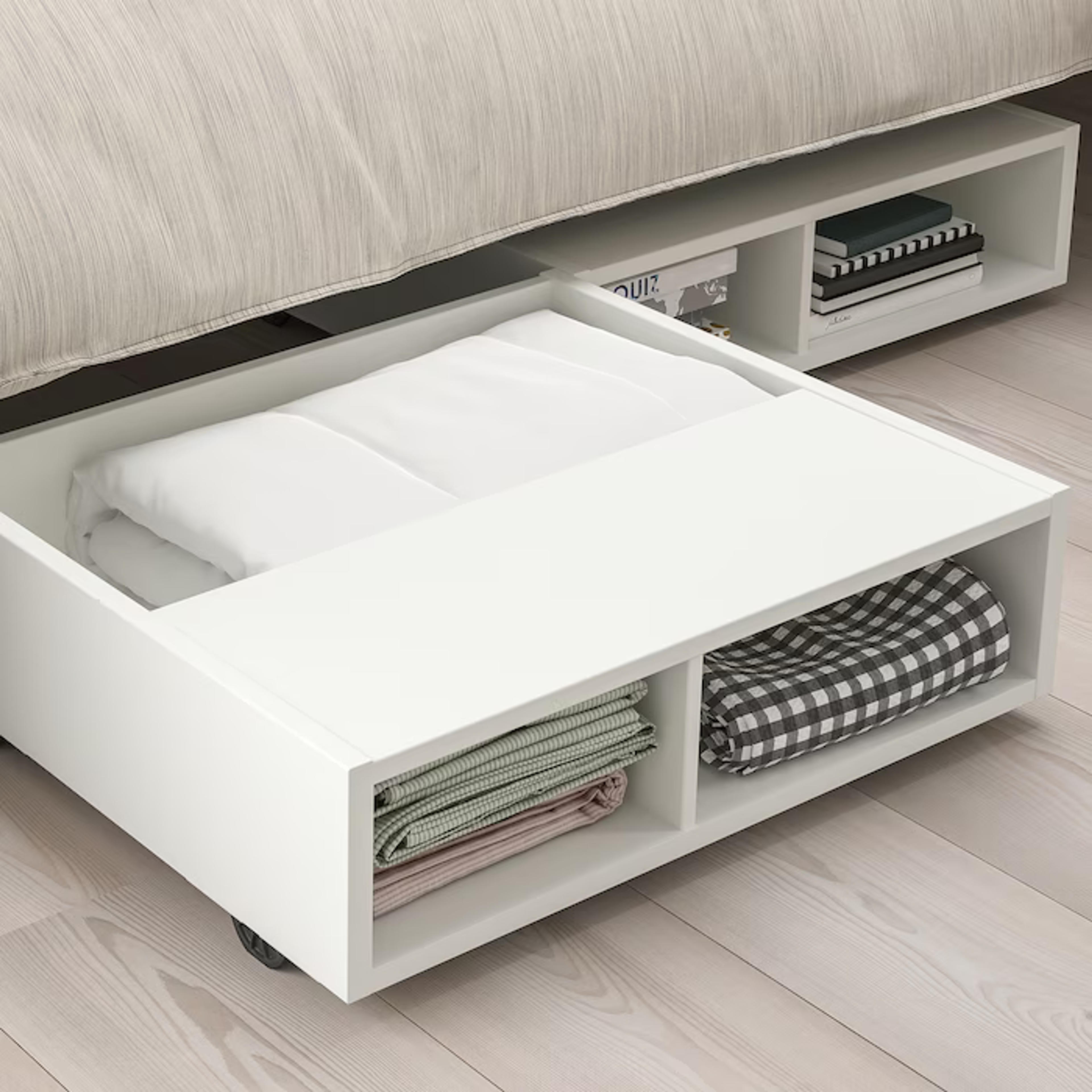 FREDVANG Underbed storage/bedside table, white, 231/4x22" - IKEA