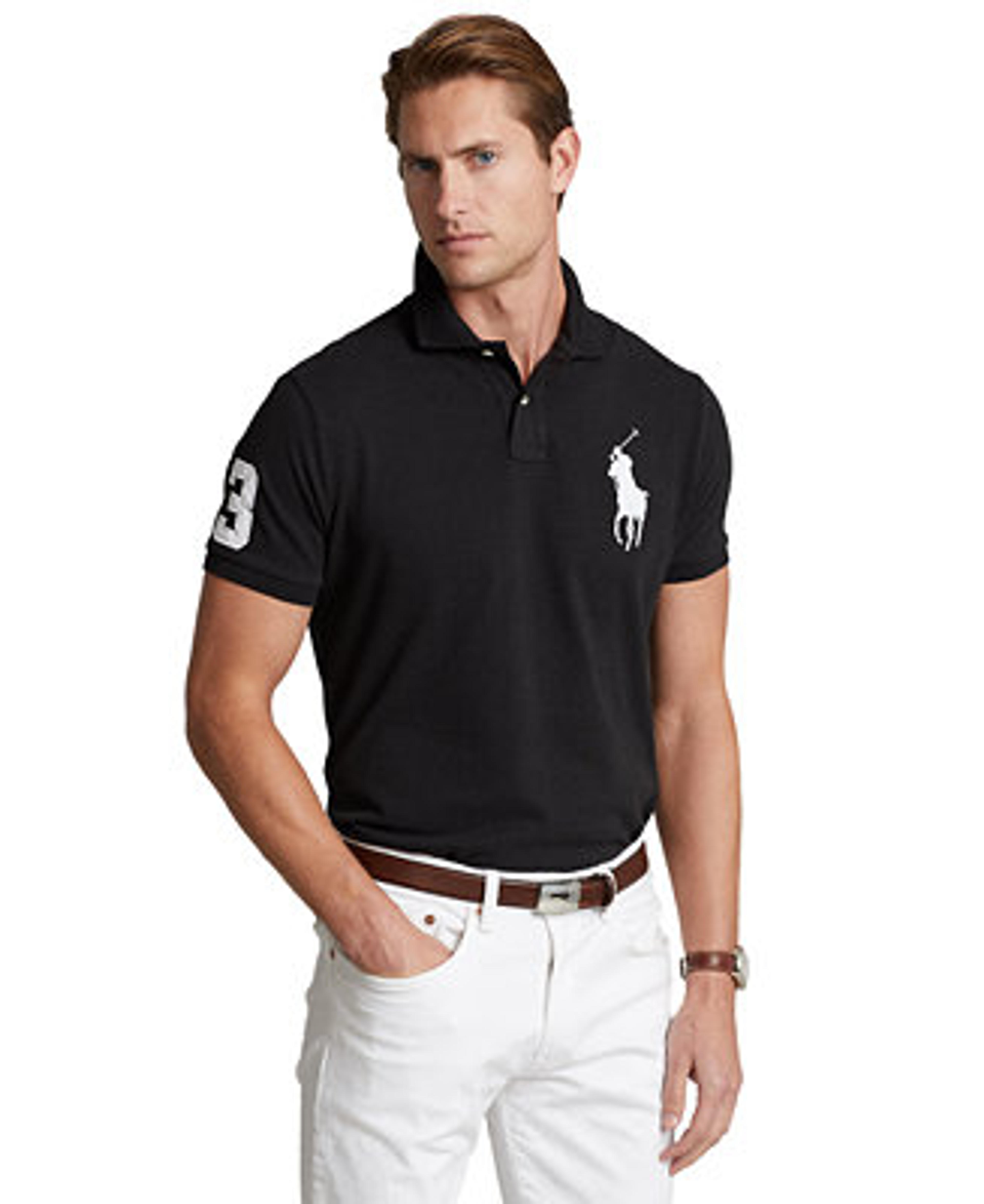 Polo Ralph Lauren Men's  Big Pony Custom Slim Fit Mesh Polo & Reviews - Polos - Men - Macy's