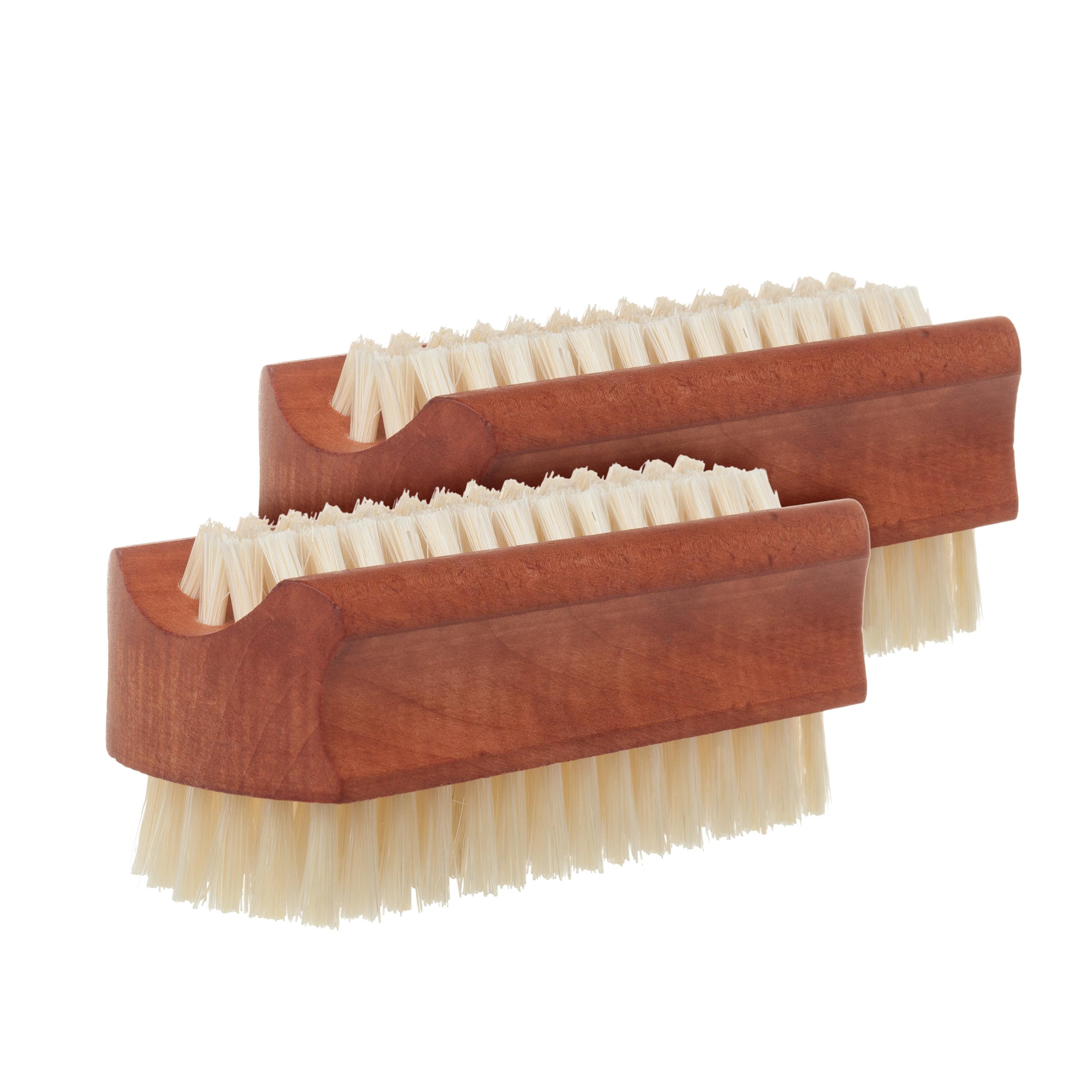 Bürstenhaus Pearwood Nail Brush w/ Boar Bristles, Set of 2