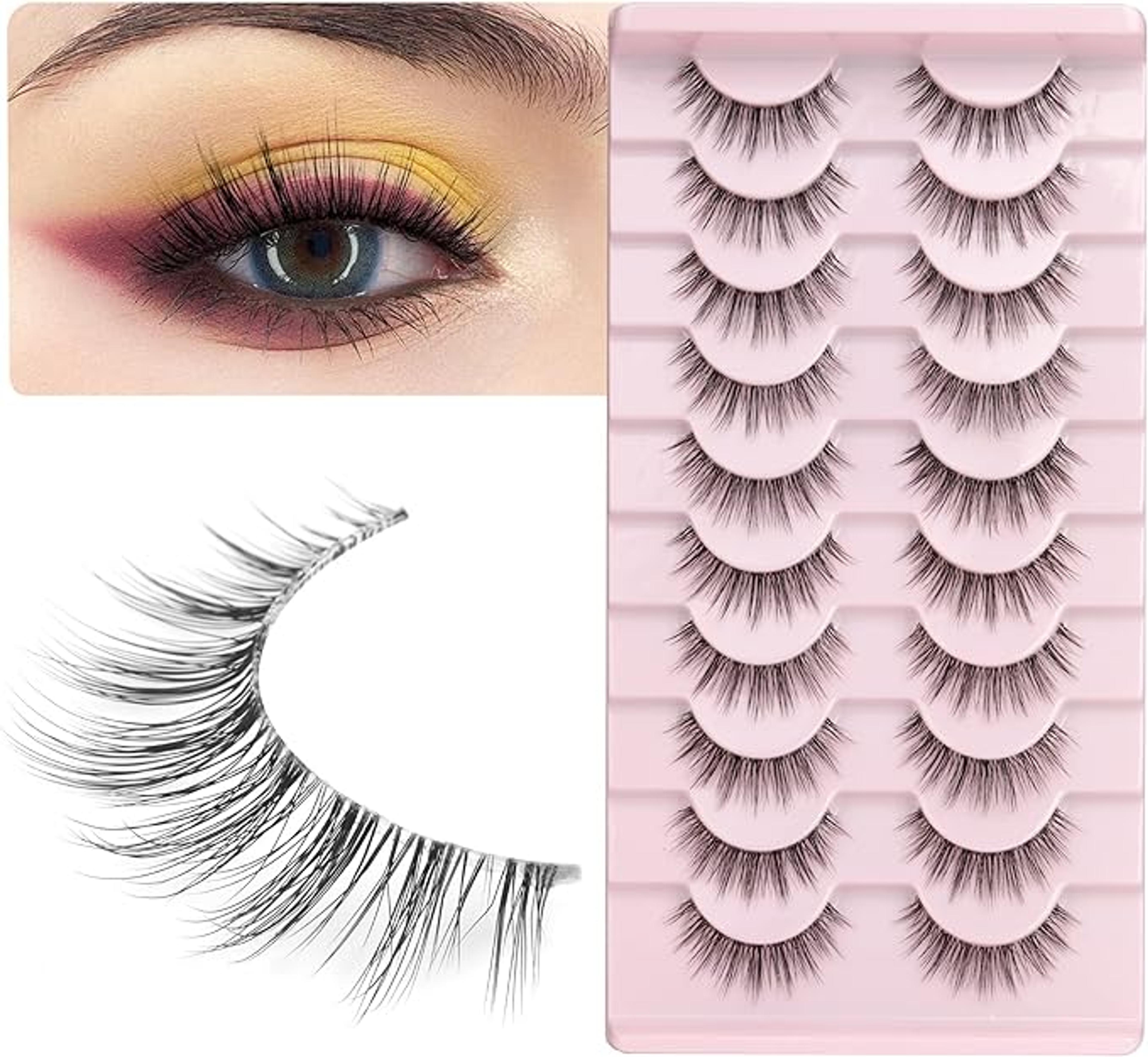 Lashes Wispy False Eyelashes Natural Look 3D Mink Eye Lashes 10 Pair Fake Lashes Pack (A10-14mm) : Amazon.ca: Beauty & Personal Care