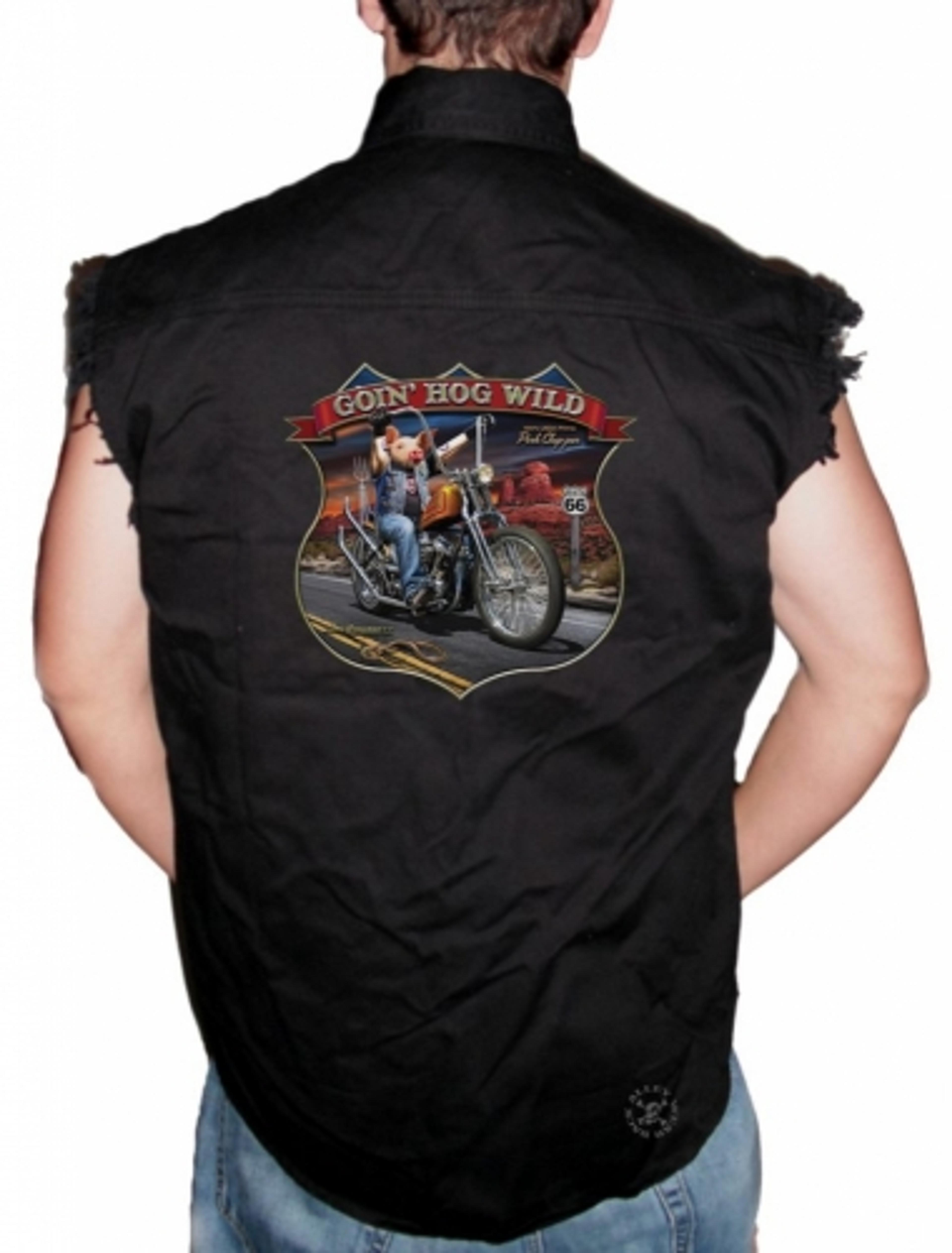 Going Hog Wild Sleeveless Denim Shirt | Back Alley Wear