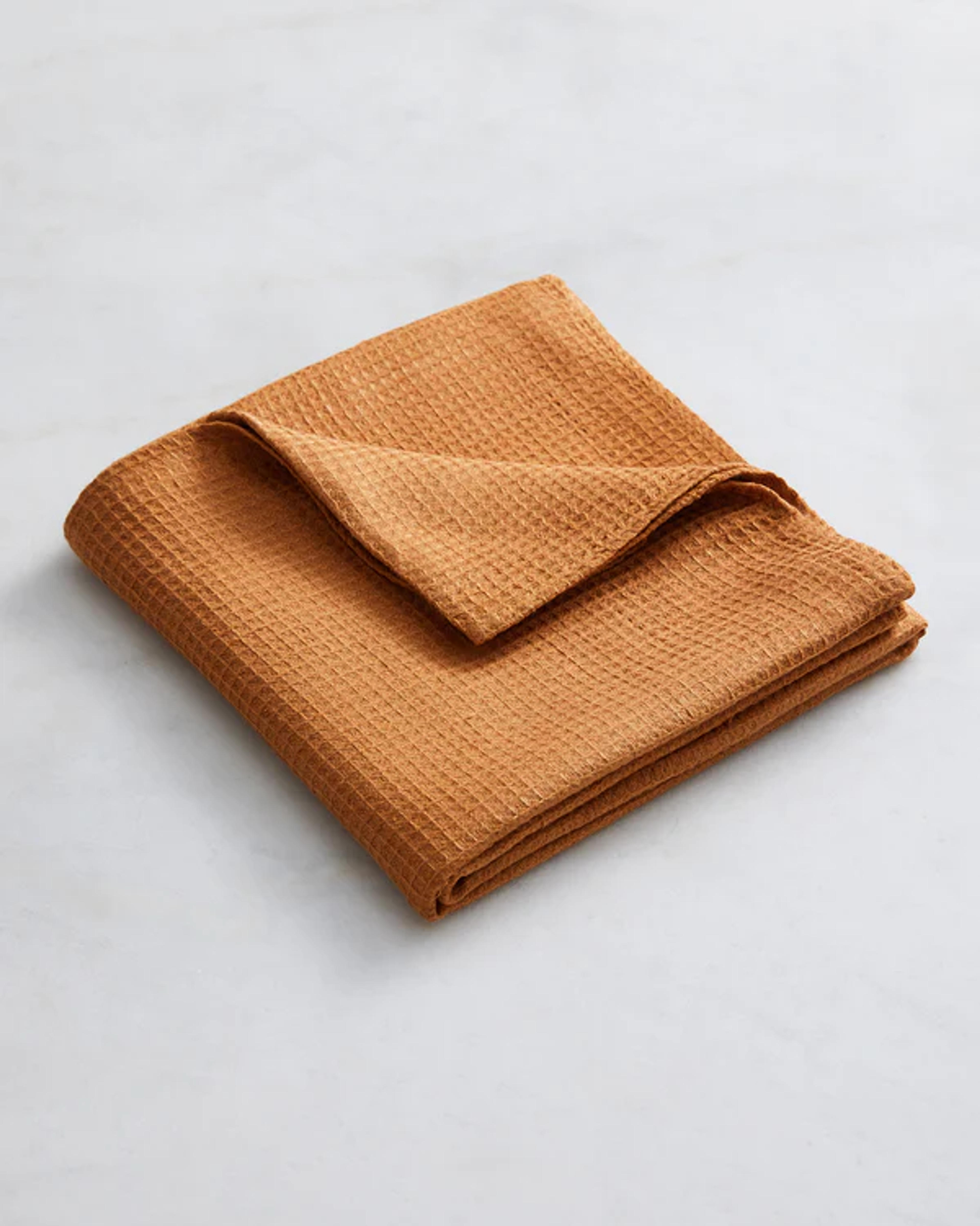 Rust 100% French Flax Linen Waffle Bath Towel – Bed Threads