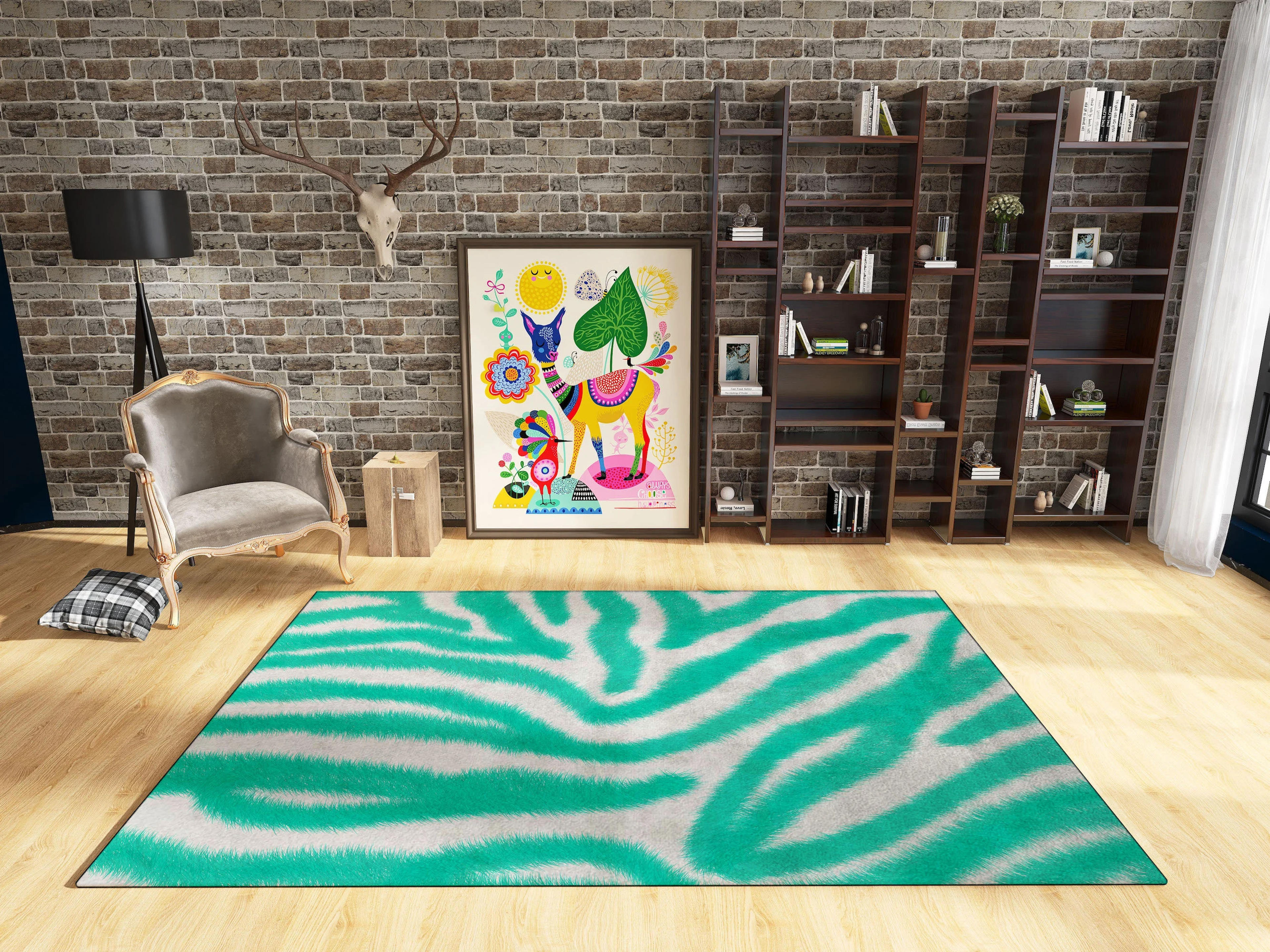 Zebra Rug Apartment Decor College Dorm Decor Preppy Room