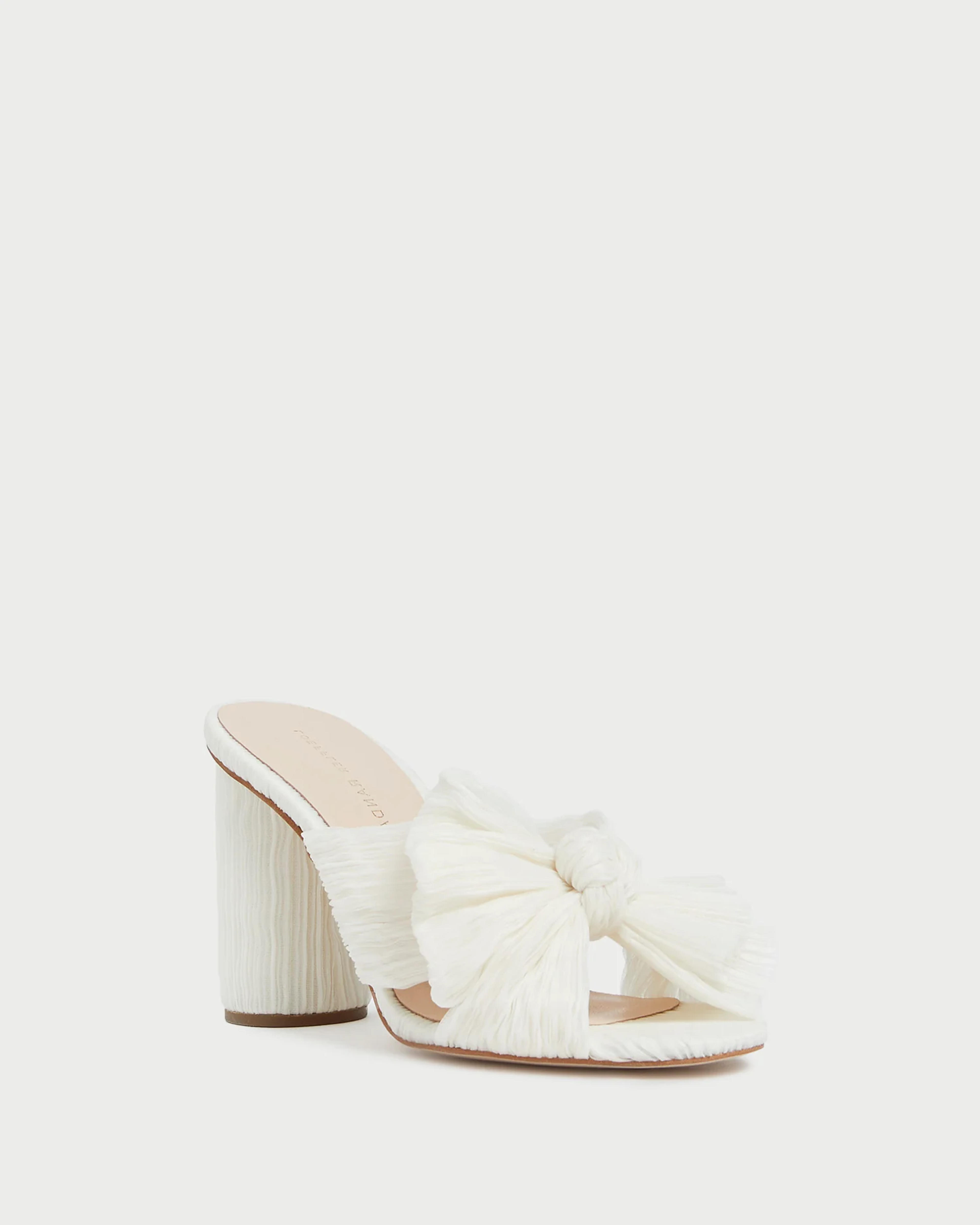 Loeffler Randall | Penny Pearl Pleated Bow Heel l Heeled Sandals l Footwear