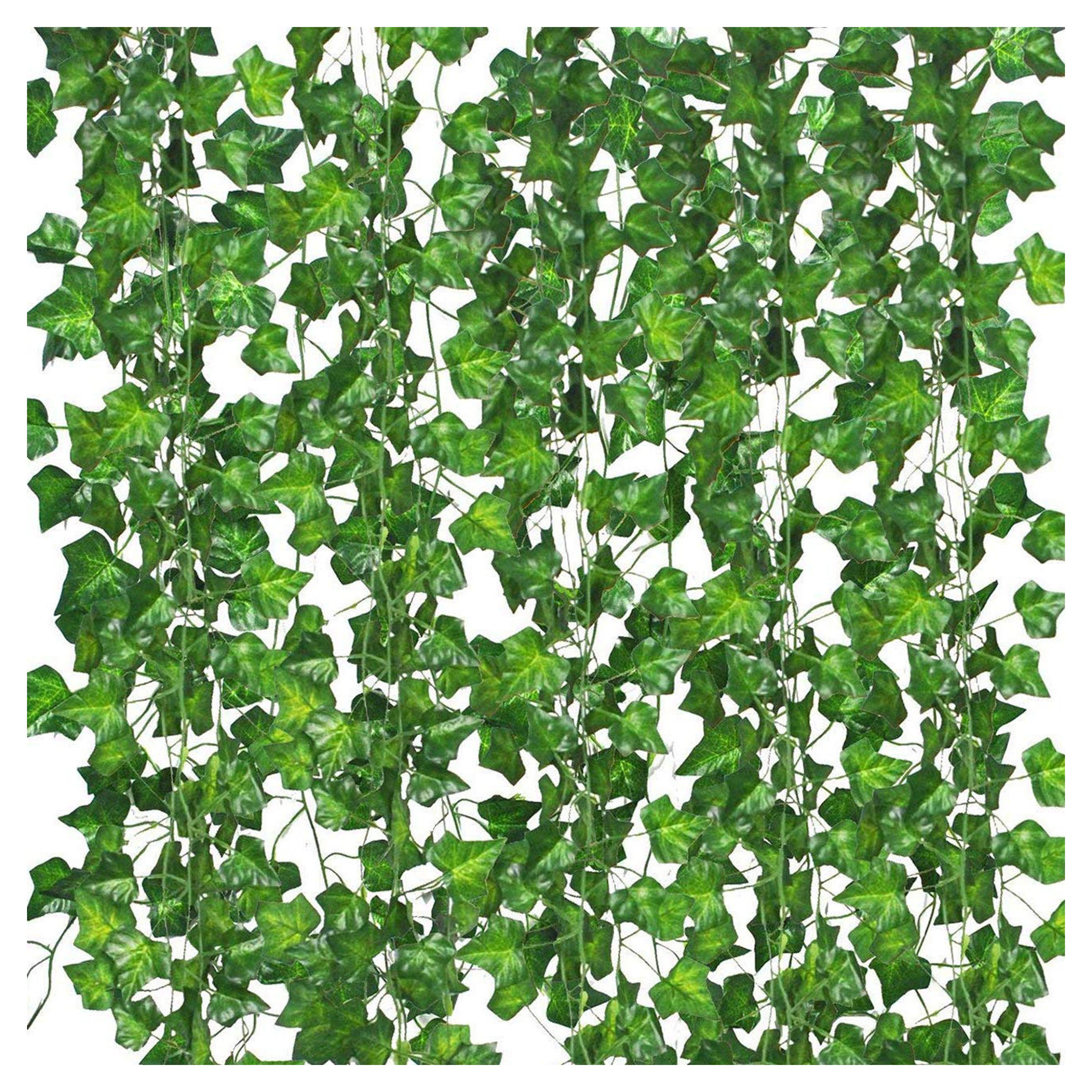 12 Pack Fake Vines for Room Decor Artificial Ivy Garland with Clip Green Flowers Hanging Plants Faux Greenery Leaves Bedroom Aesthetic Decor for Home Garden Wall Wedding