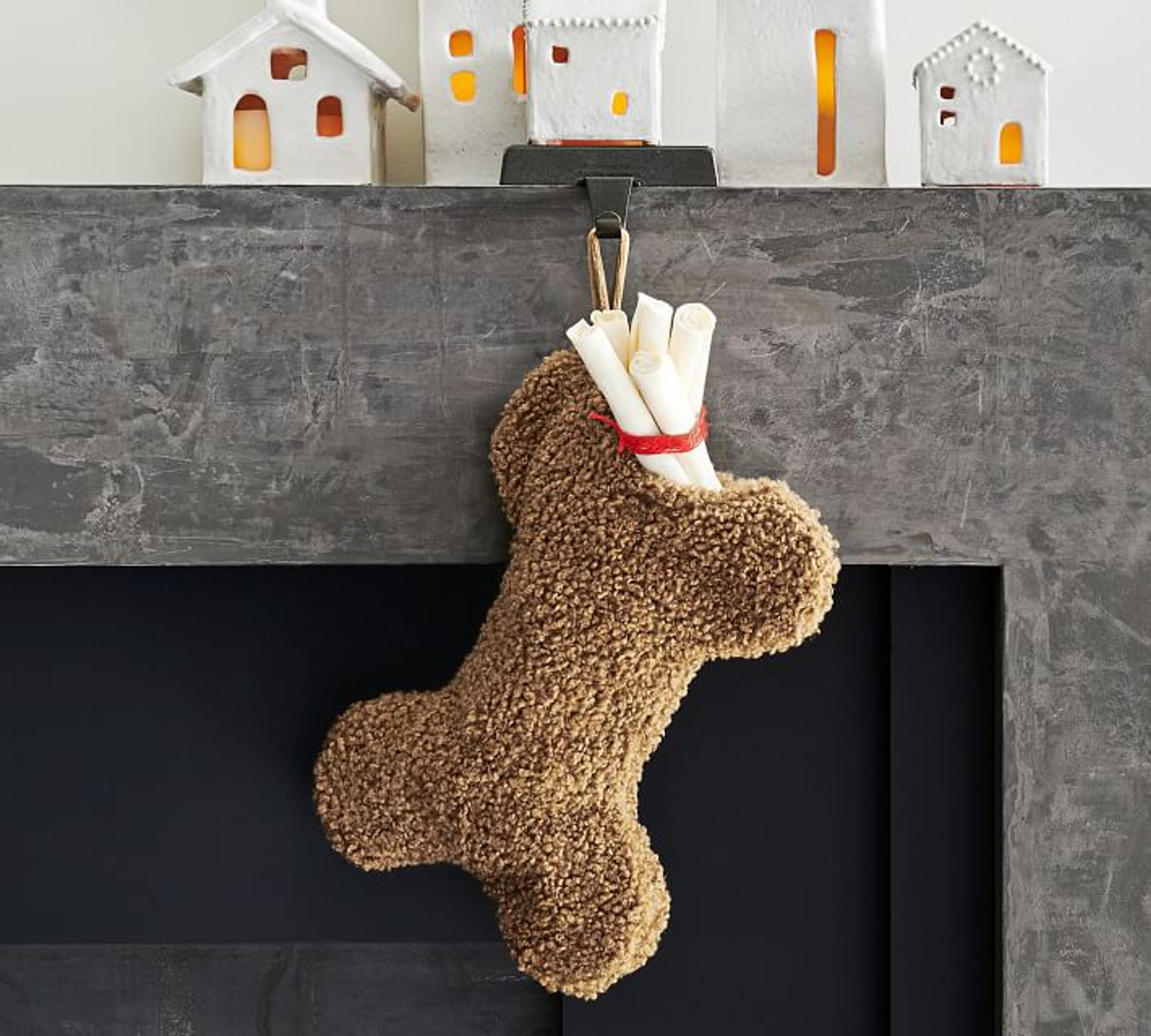 Cozy Teddy Faux Fur Bone Pet Stocking