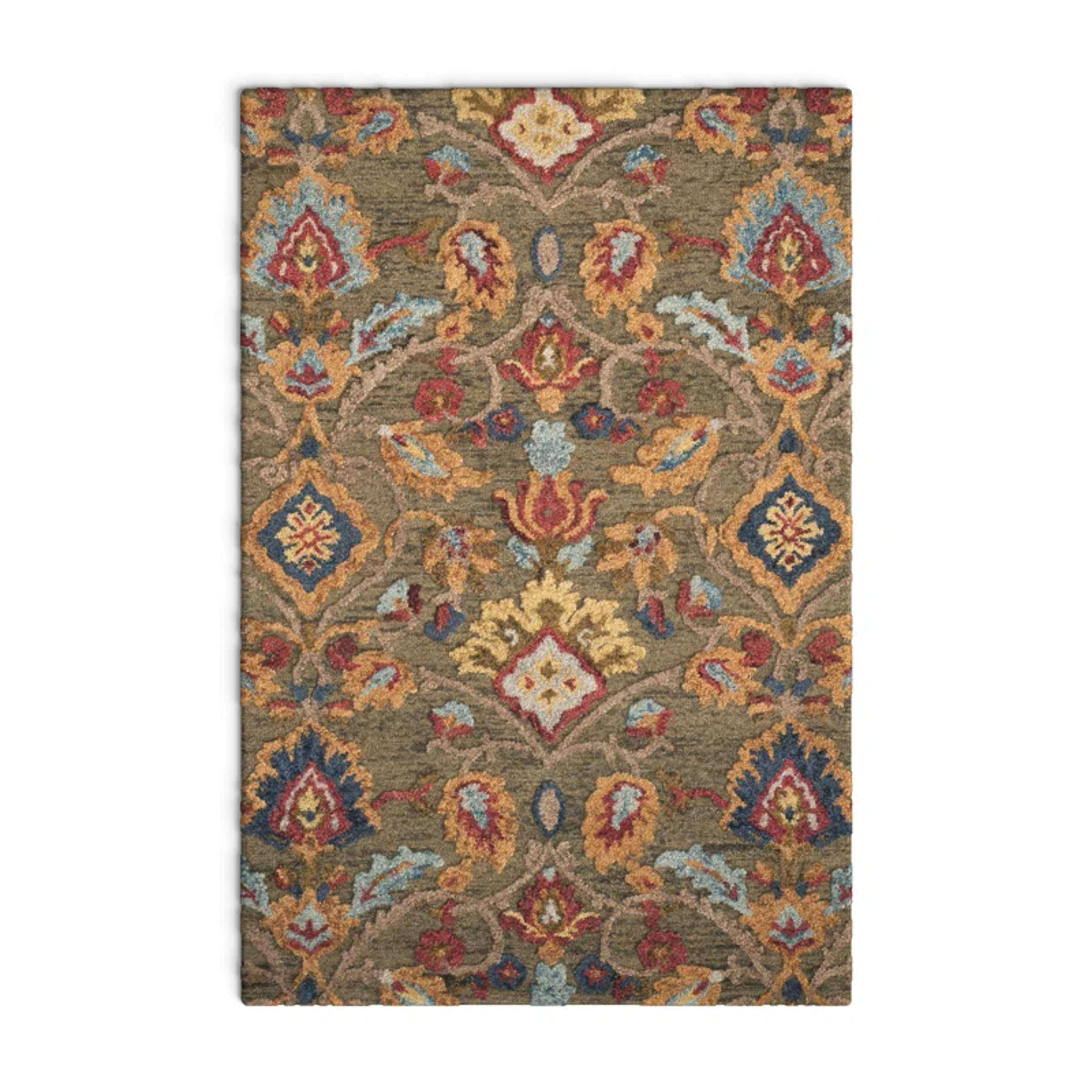 Birch Lane™ Tansy Hand Tufted Wool Floral Indoor Rug & Reviews | Wayfair