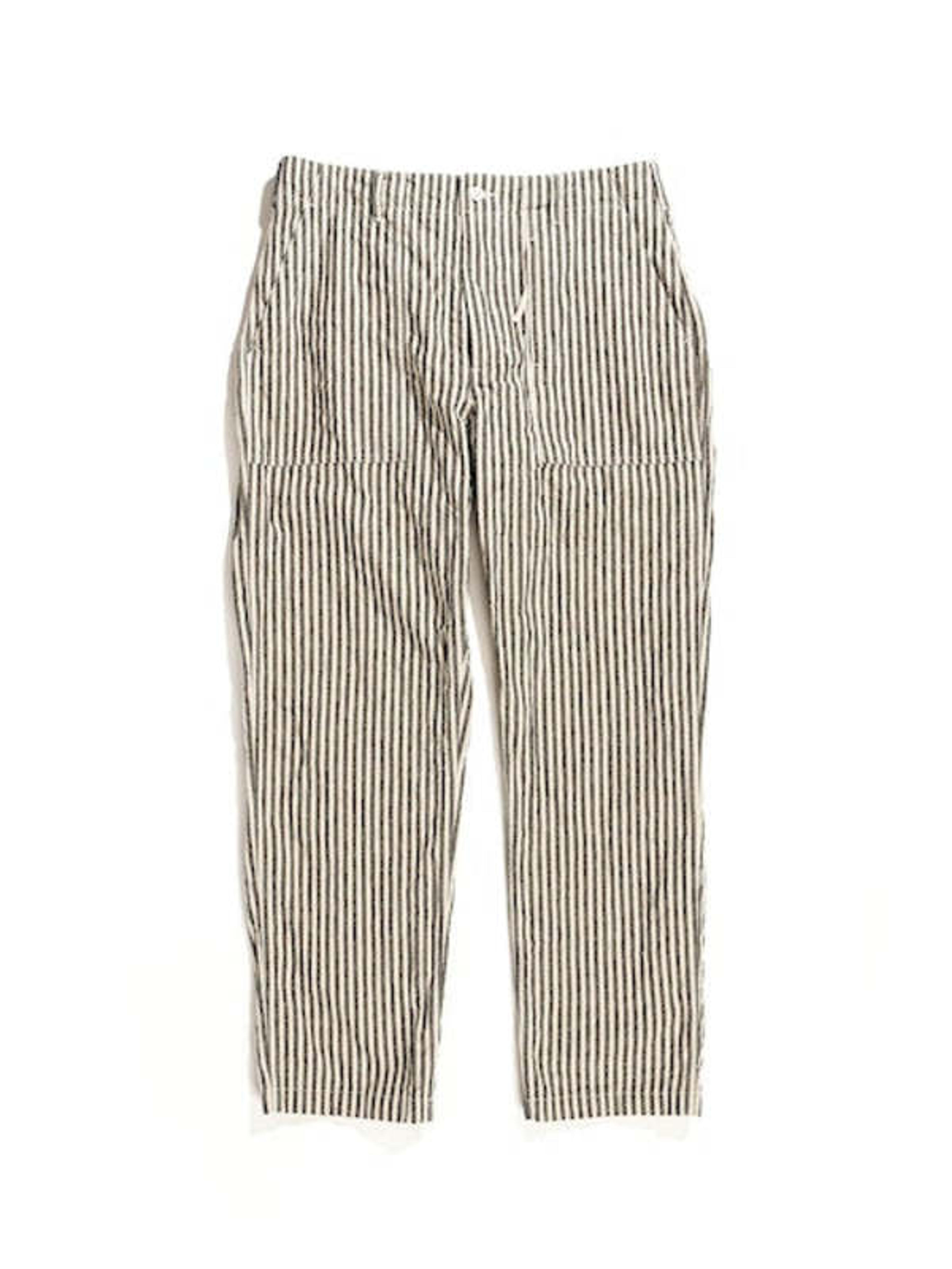 Engineered Garments LC Stripe Fatigue Pant - Natural/Black | Garmentory