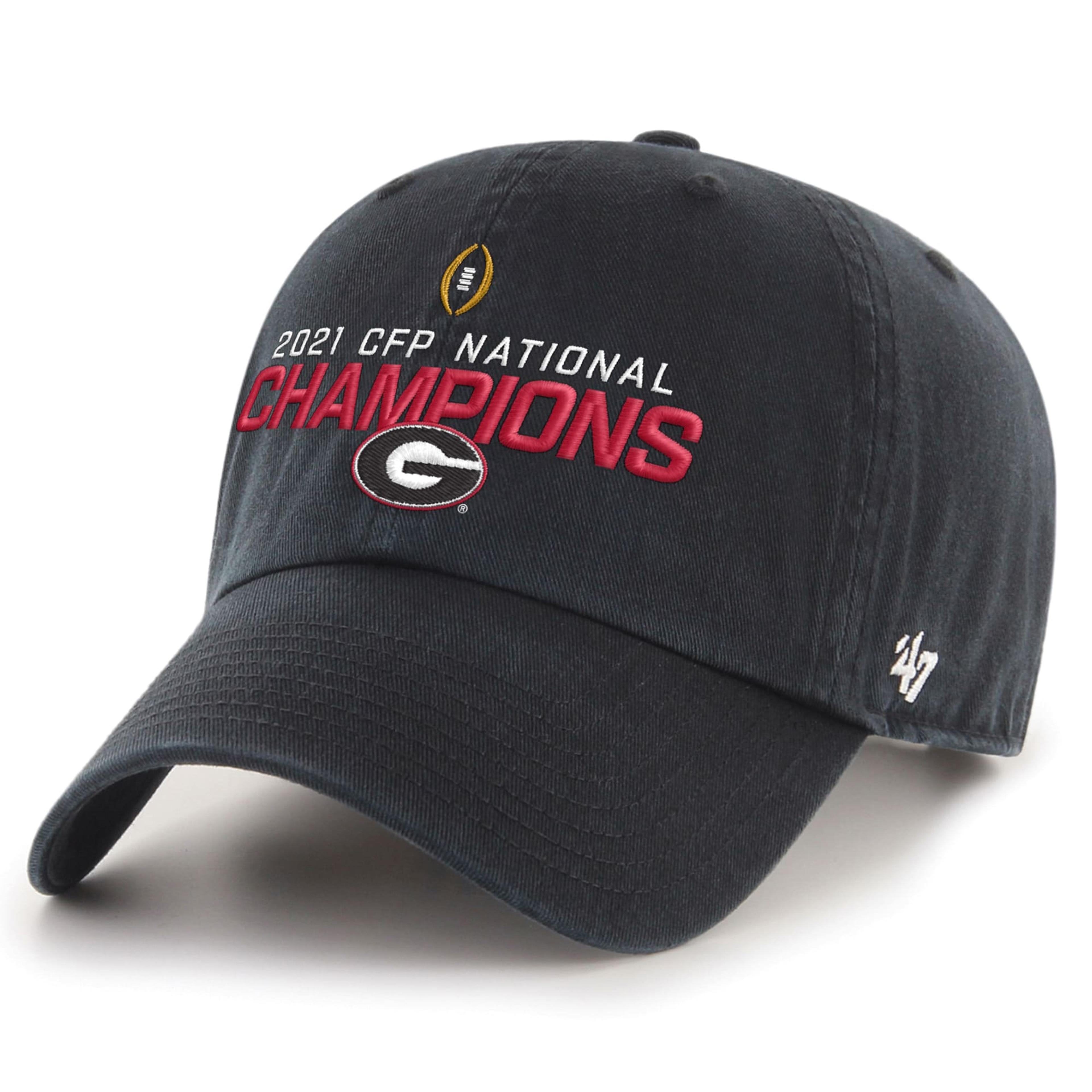 Men's '47 Black Georgia Bulldogs College Football Playoff 2021 National Champions Trophy Clean Up Adjustable Hat