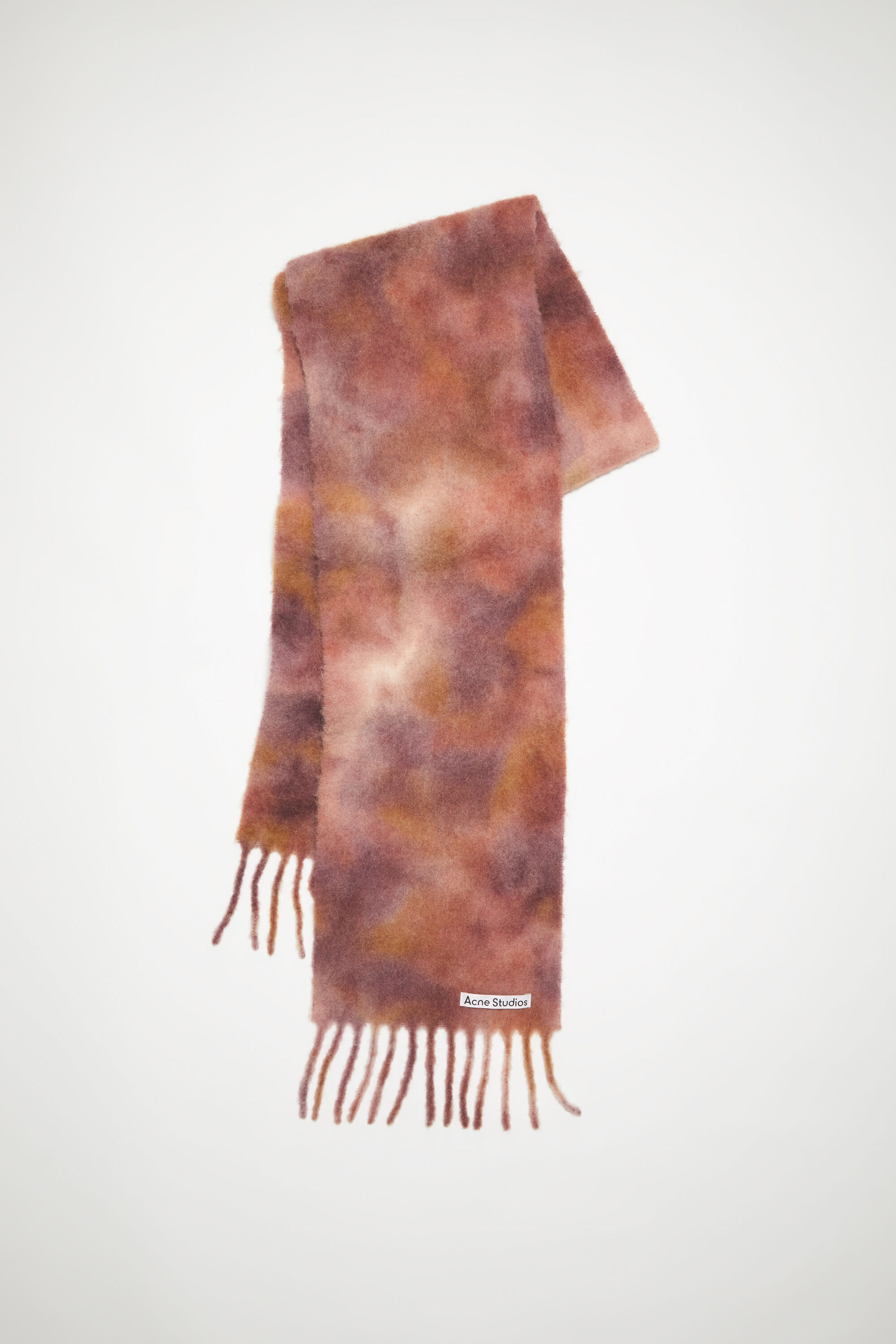 Acne Studios - Wool mohair tie-dye scarf - Burgundy red/mauve pink