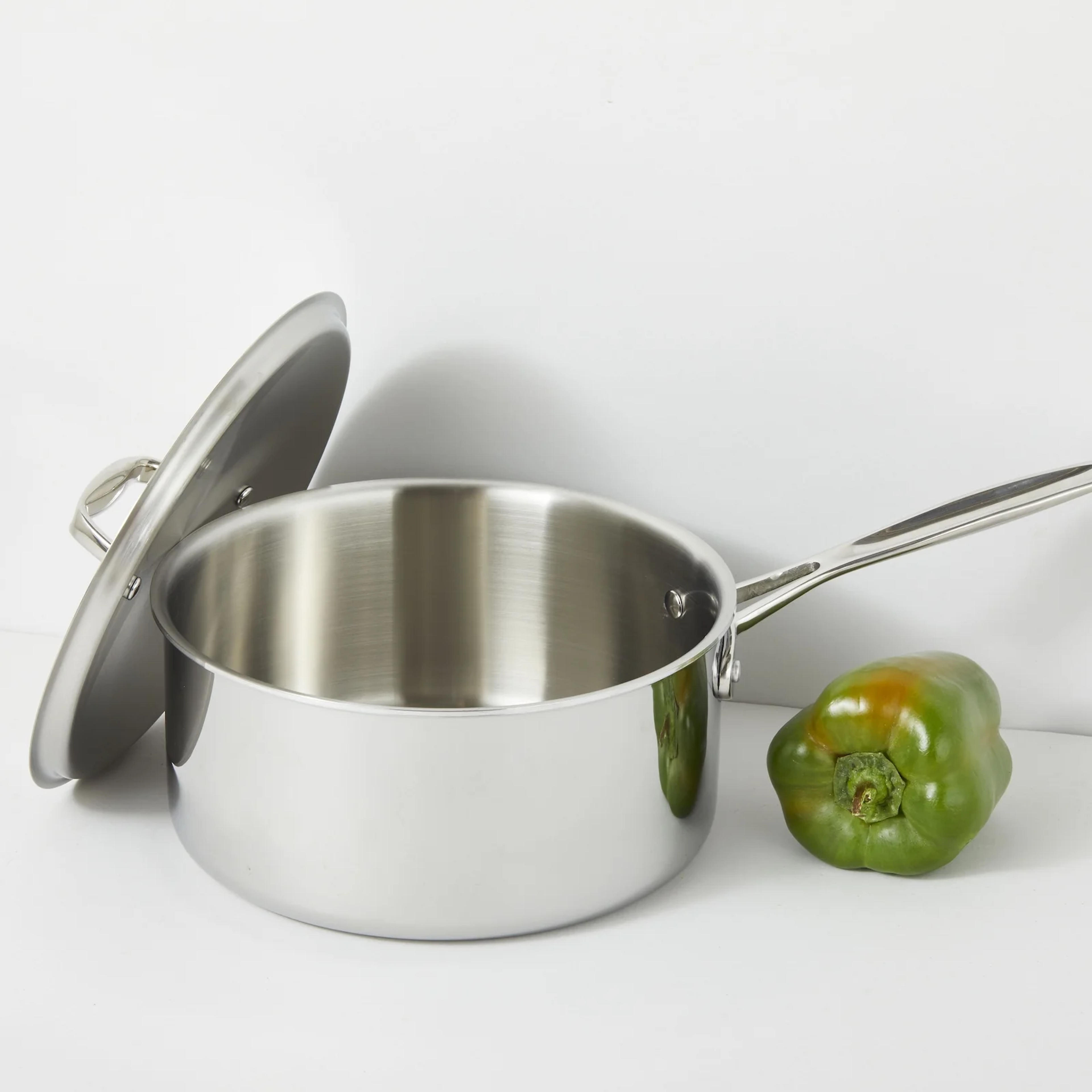 3-Qt Medium Saucepan | Tri-Ply Stainless Steel | Goldilocks