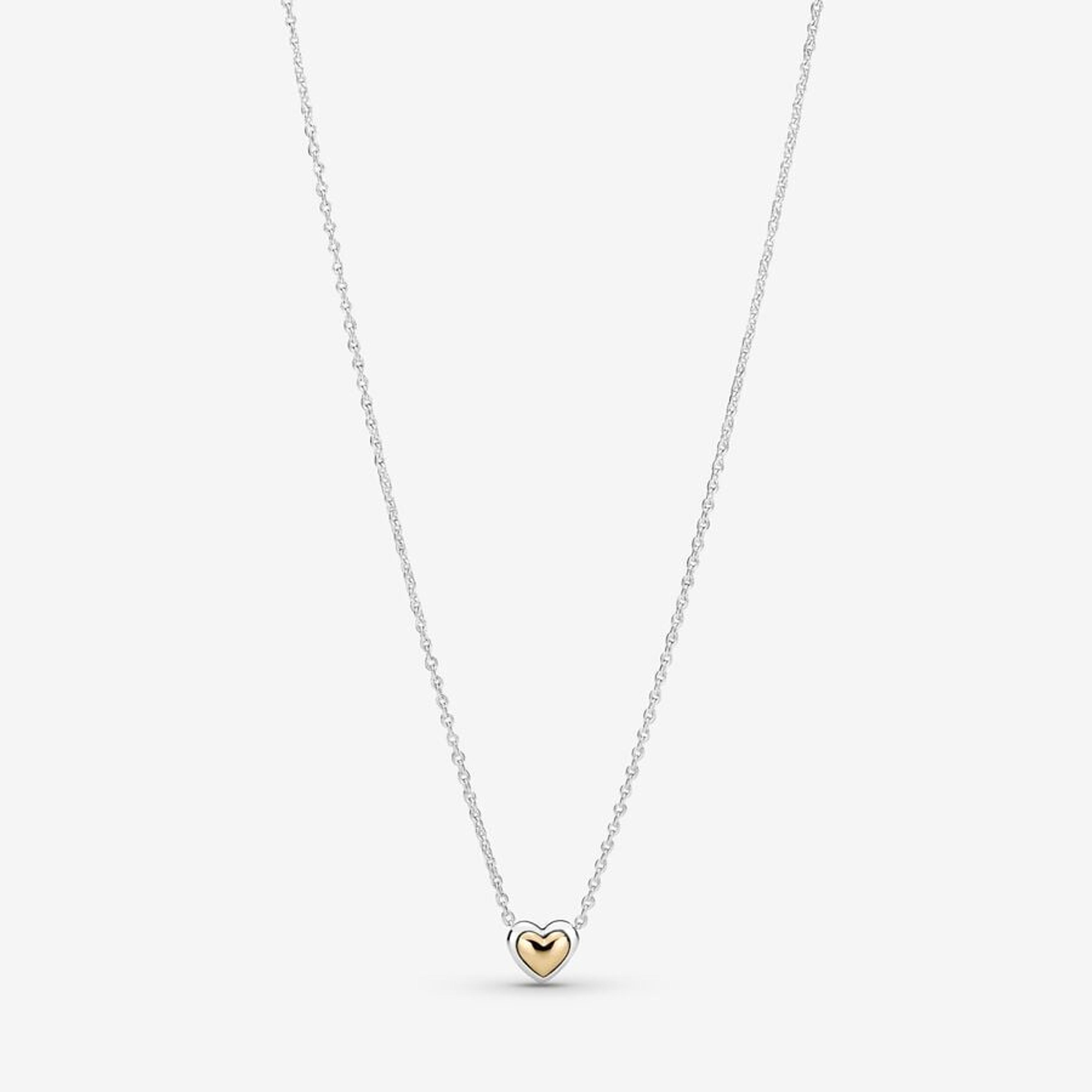 Domed Golden Heart Collier Necklace | Two-tone | Pandora US