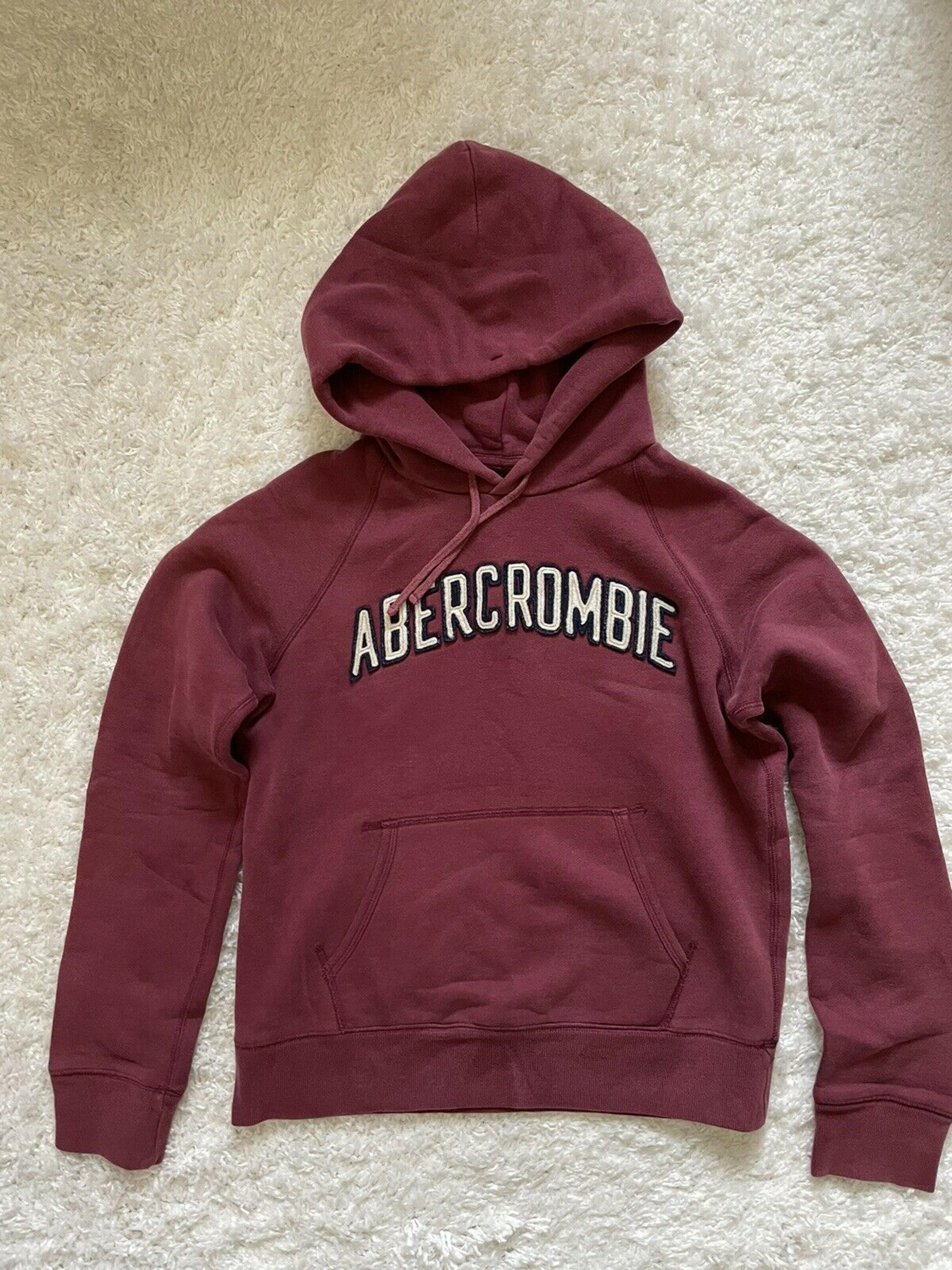 Abercrombie And Fitch Pullover Hoodie Burgundy Sz M Medium Vintage Ski Club 92’