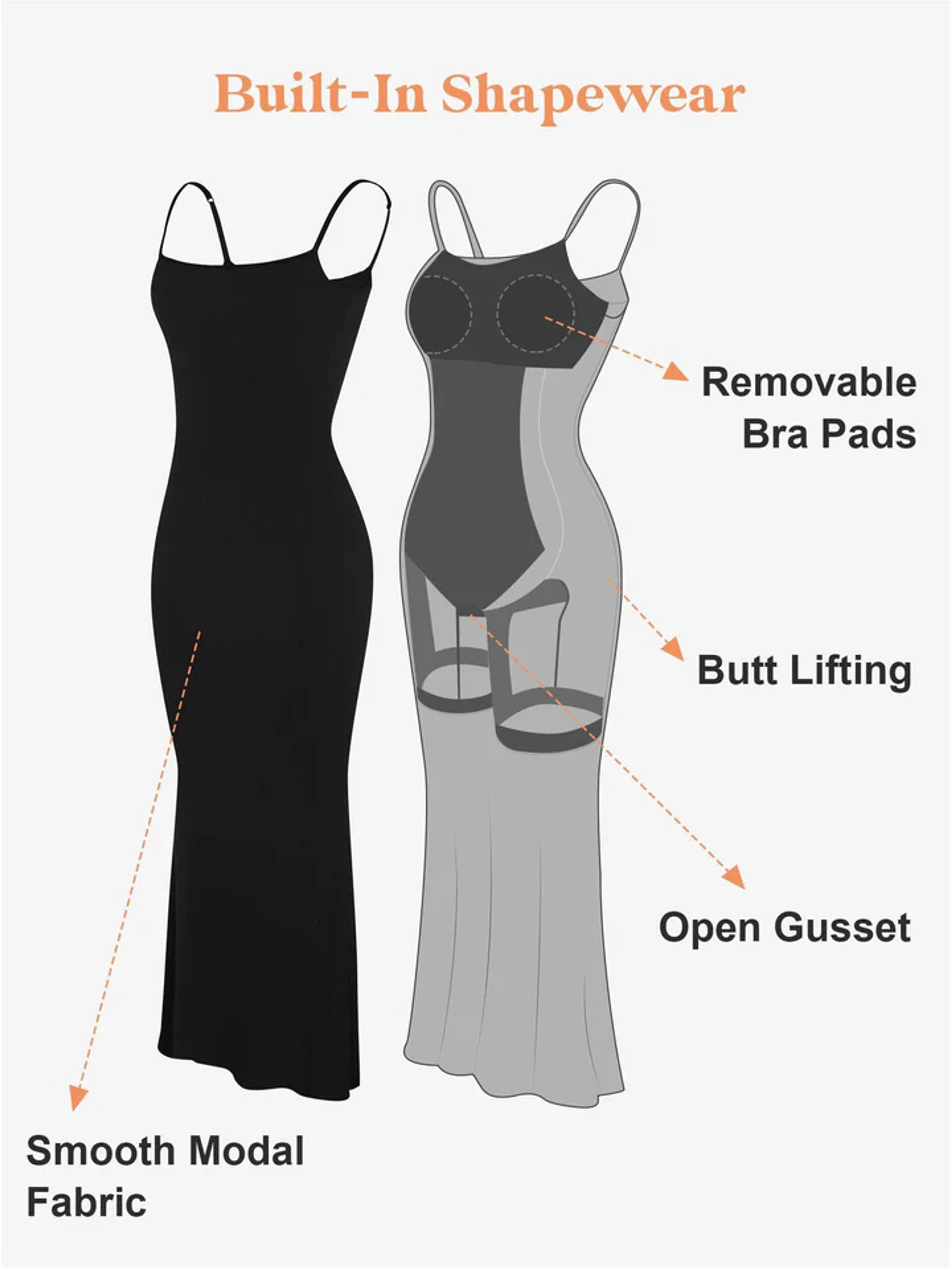 Built-In Shapewear Slip Maxi Lounge Dress | Popilush