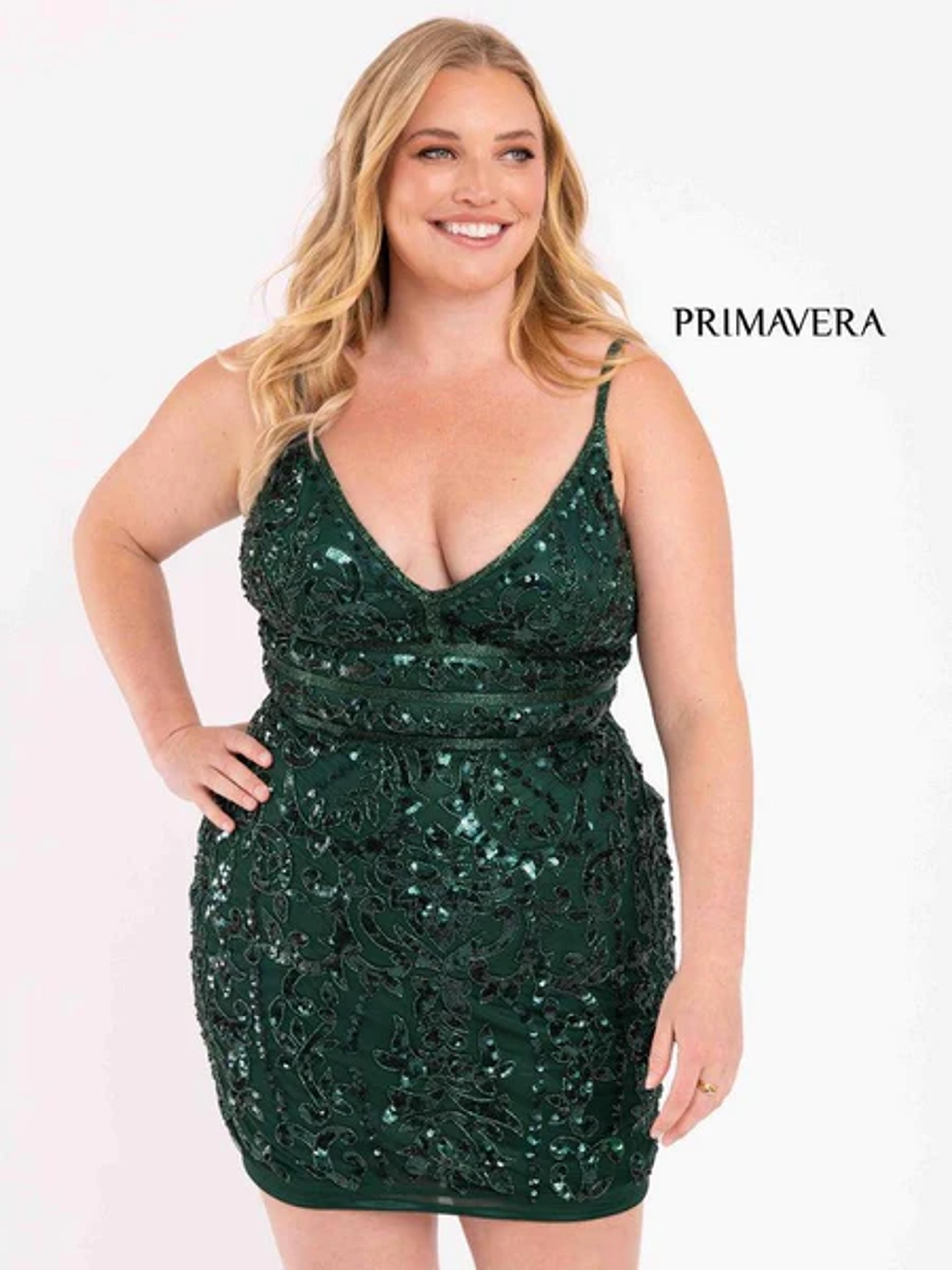 Primavera Couture Short Fitted Plus Size Dress 3882 | The Dress Outlet