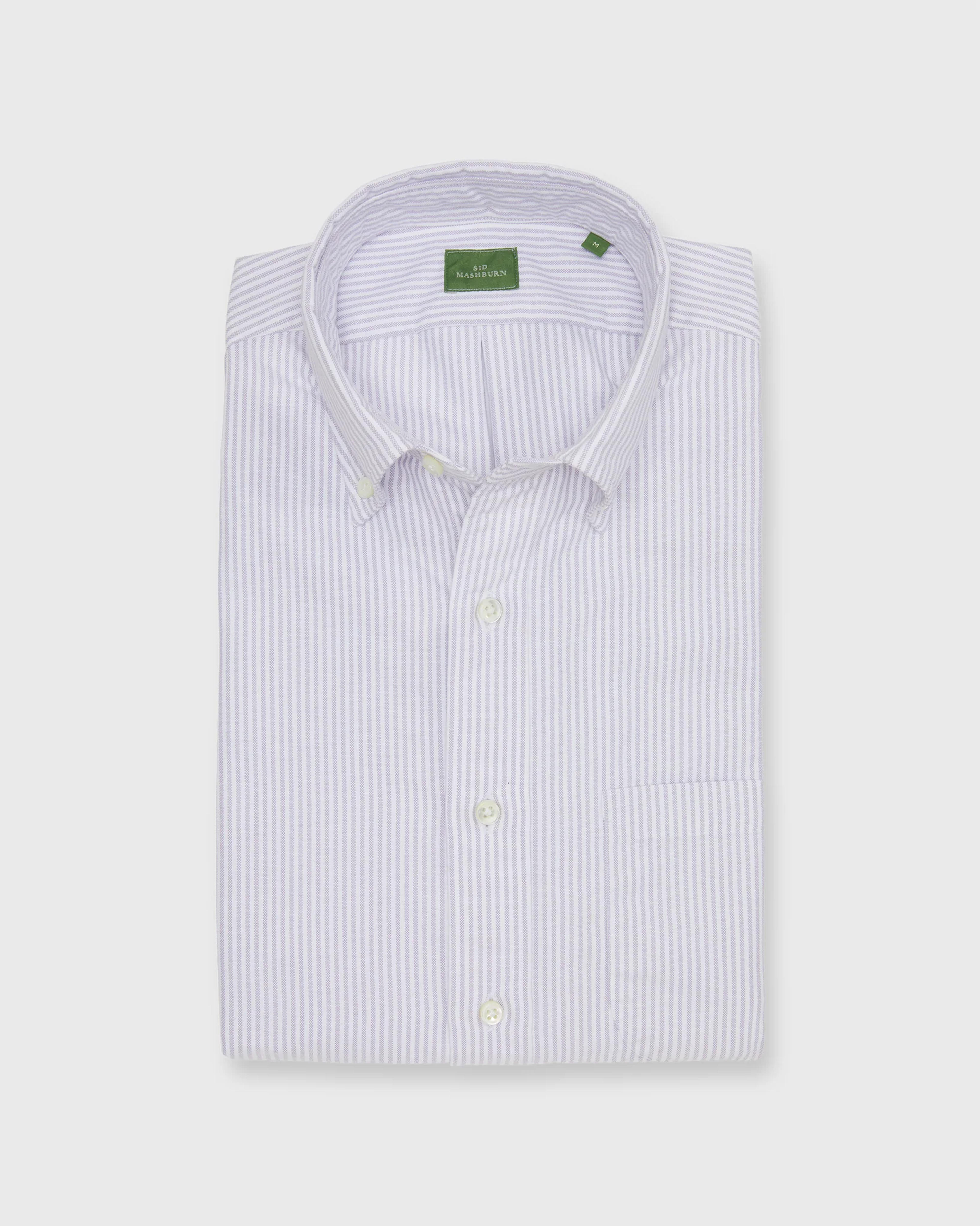 Button-Down Sport Shirt in Lavender University Stripe Oxford | Shop Sid Mashburn