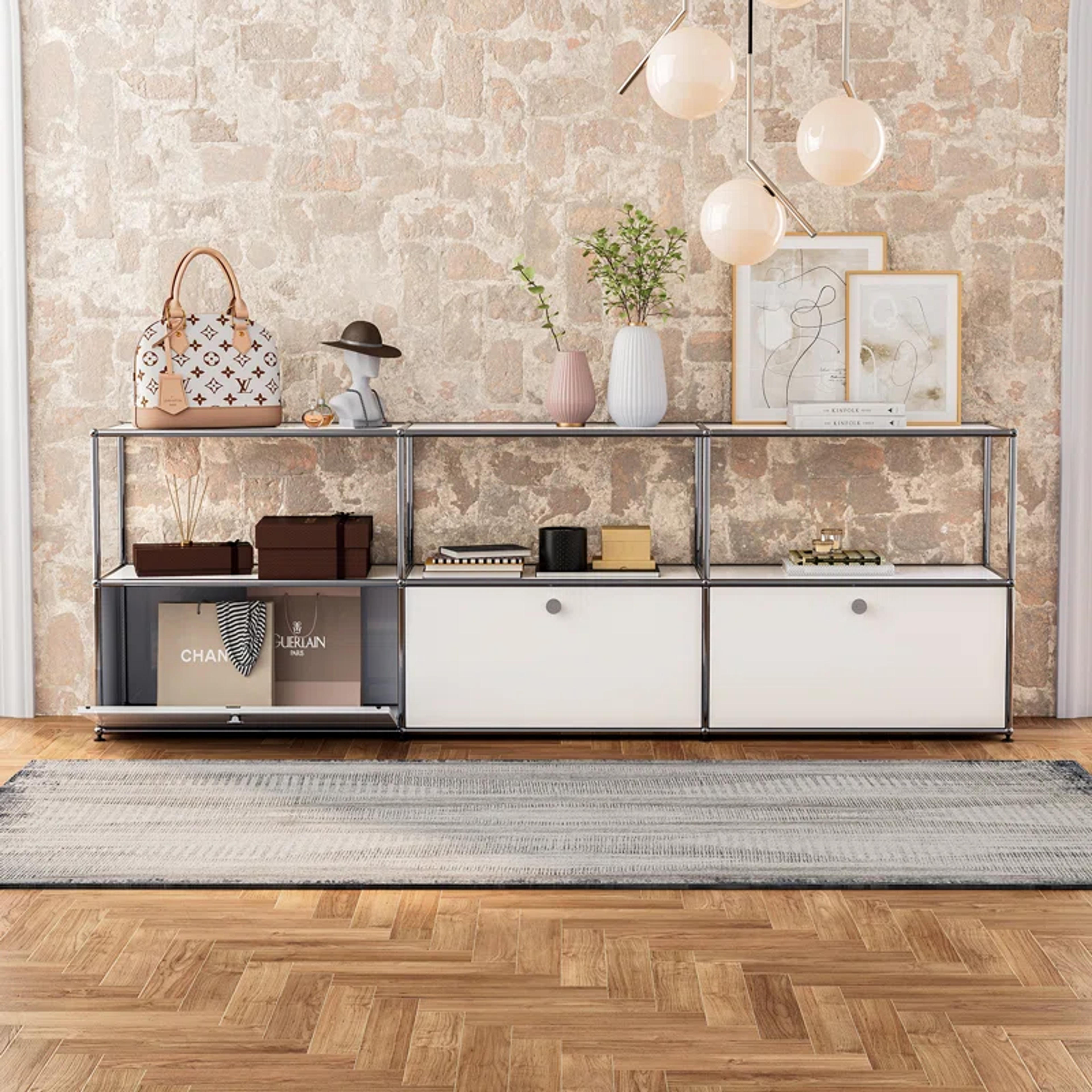 Hokku Designs Maidu 89.6'' Wide 6 - Shelf Storage Cabinet | Wayfair