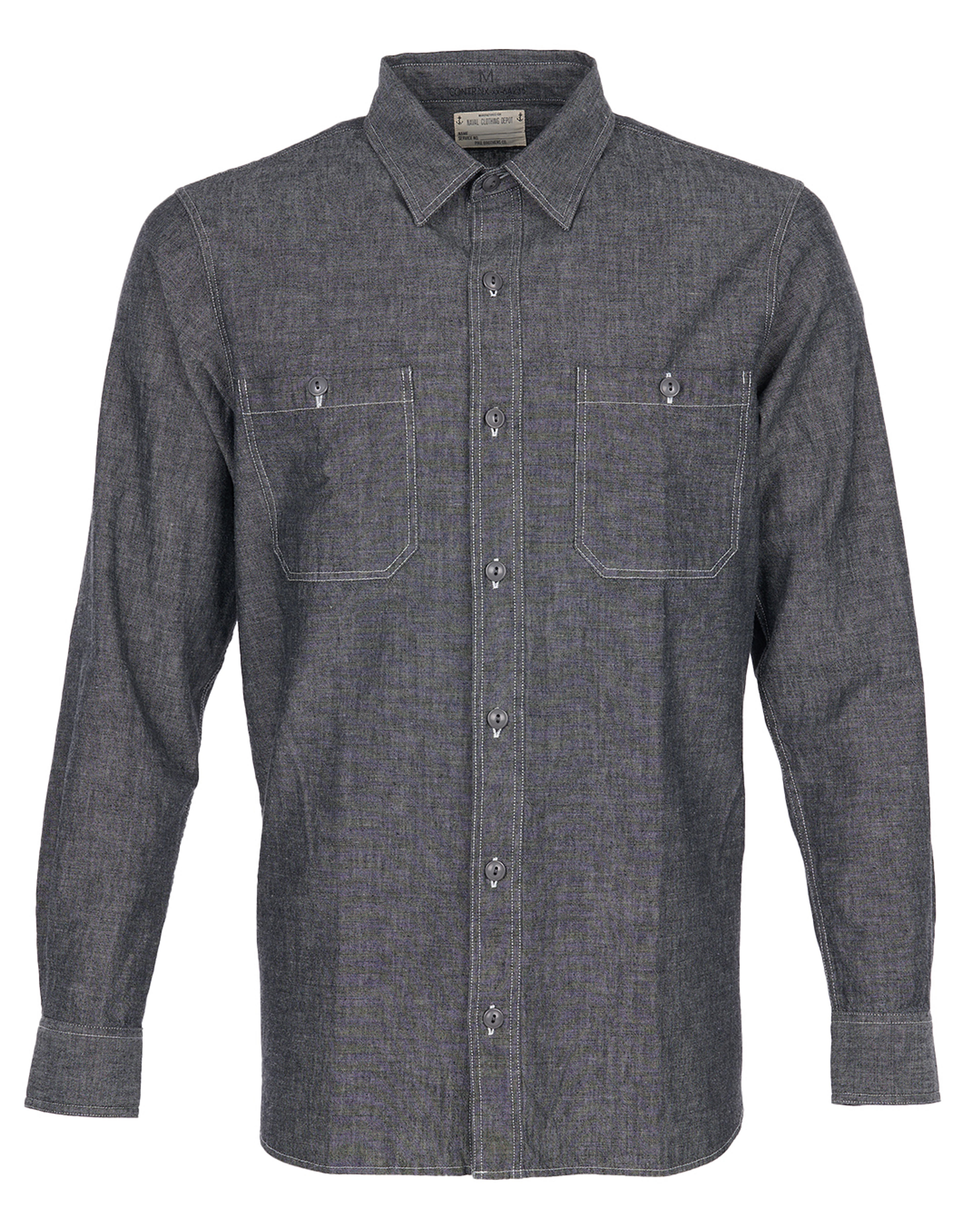 1940 USN Chambray Shirt Harbor Grey | L | P0401-23-0048-L