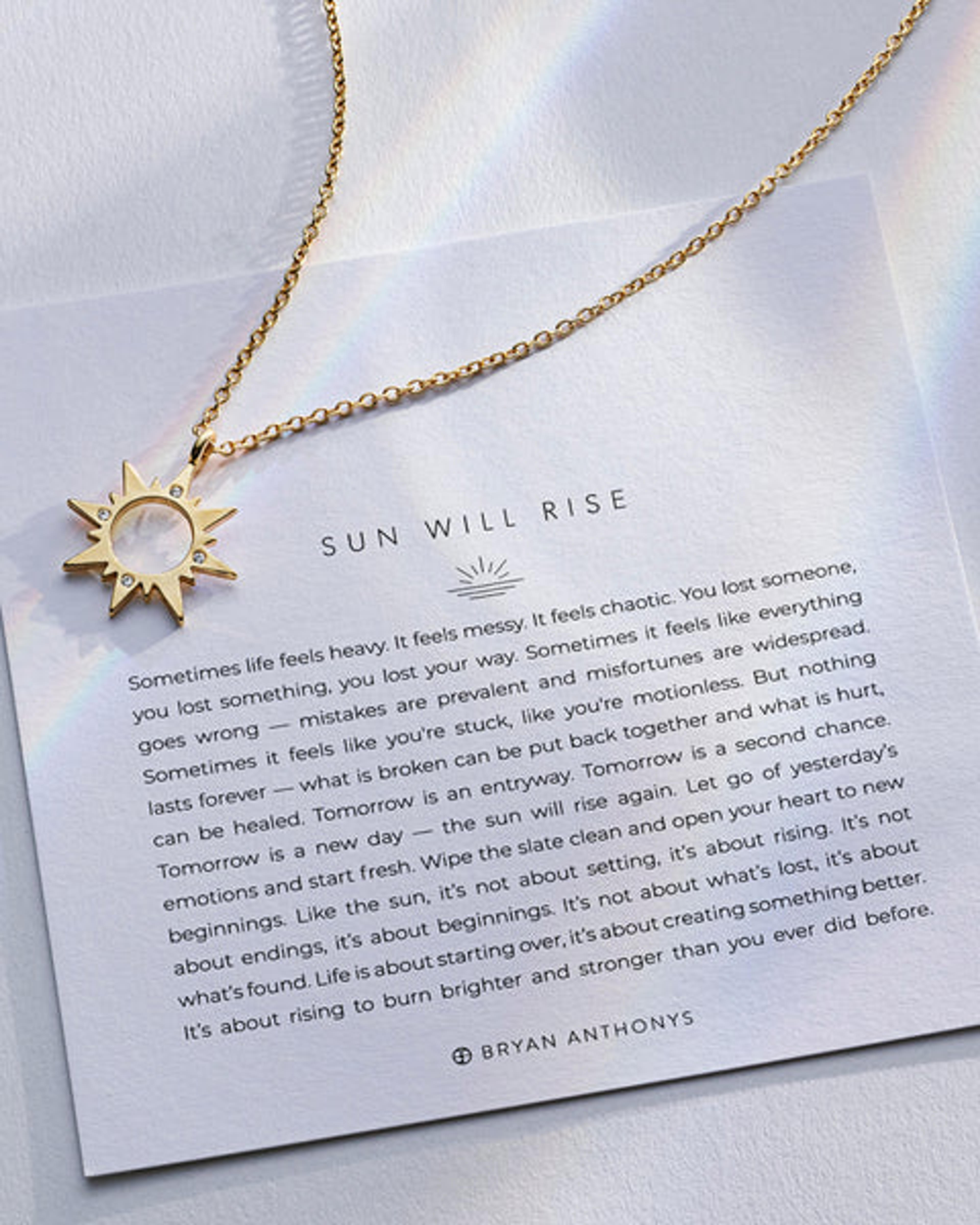 Sun Will Rise Dainty Necklace | Bryan Anthonys