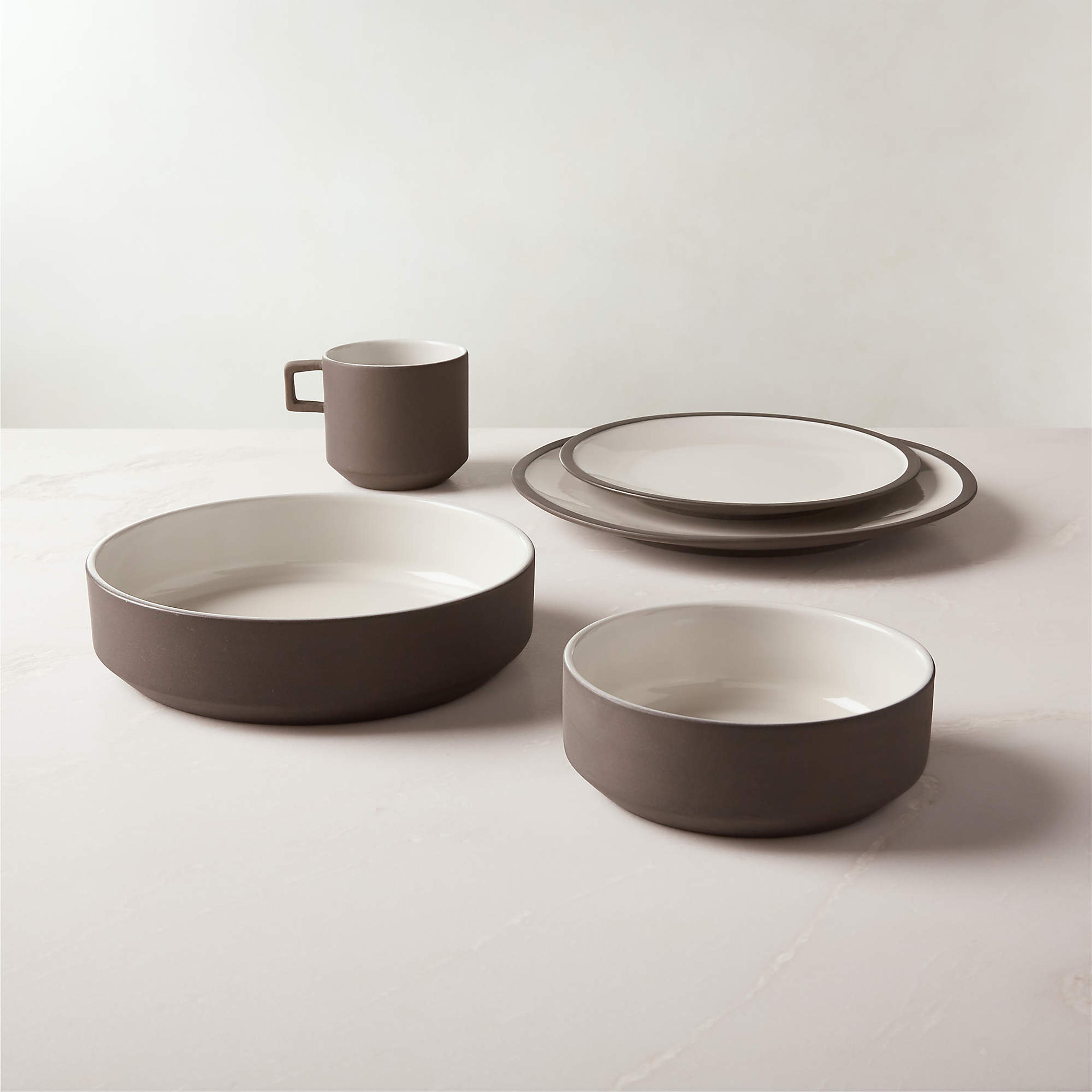 Caviar White Clay Dinnerware | CB2