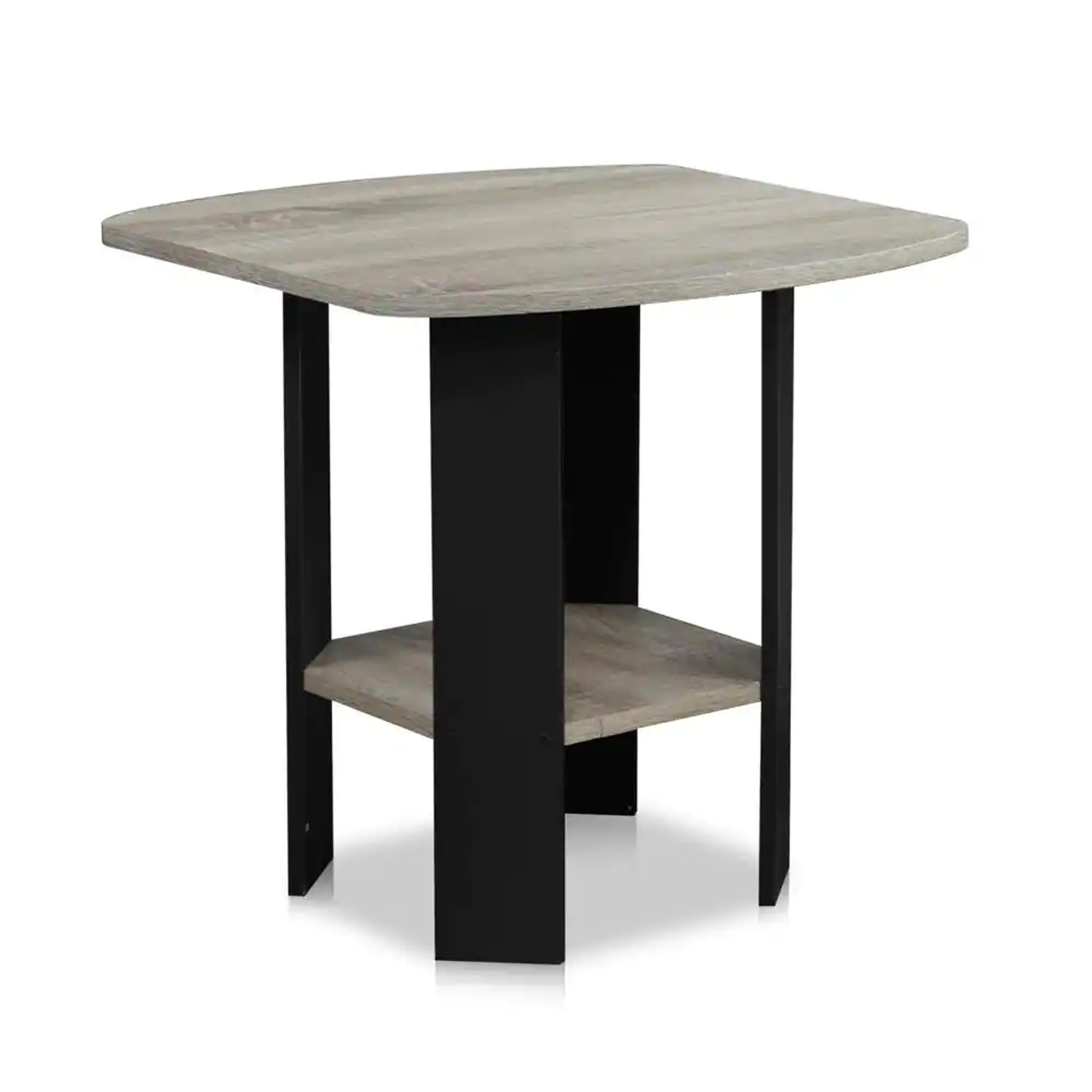 Furinno Simple Design French Oak Grey End Table 11180GYW/BK - The Home Depot