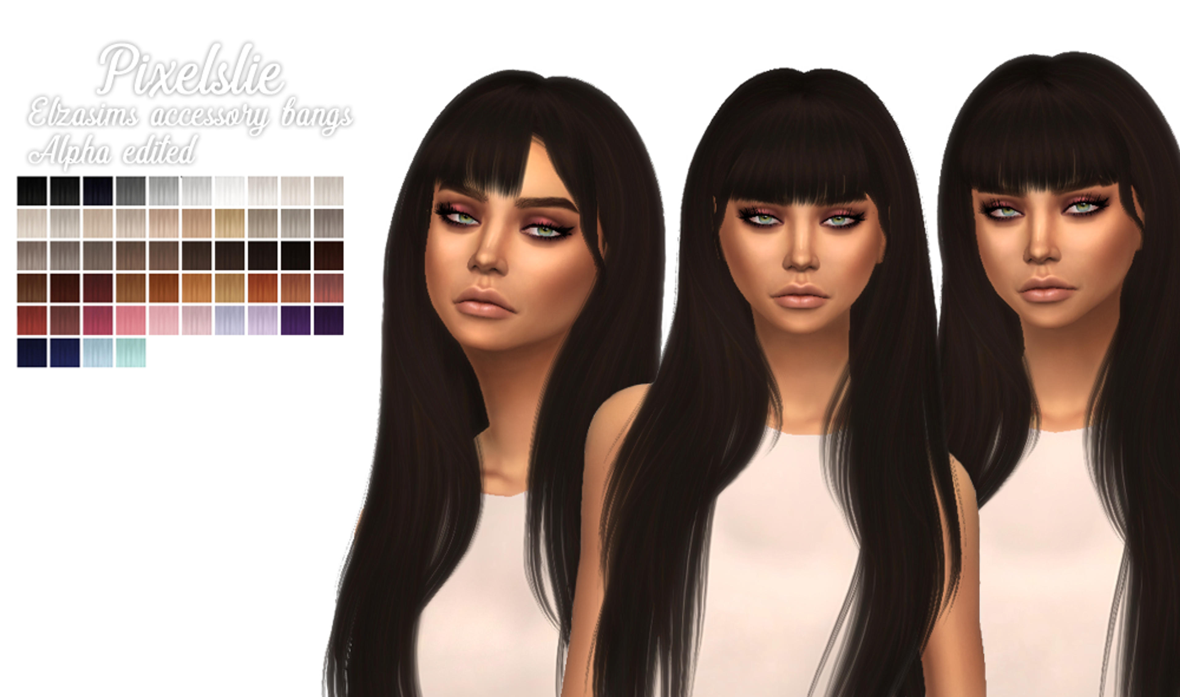 pixelslie: Elzasims accessory bangs alpha edited... | love 4 cc finds