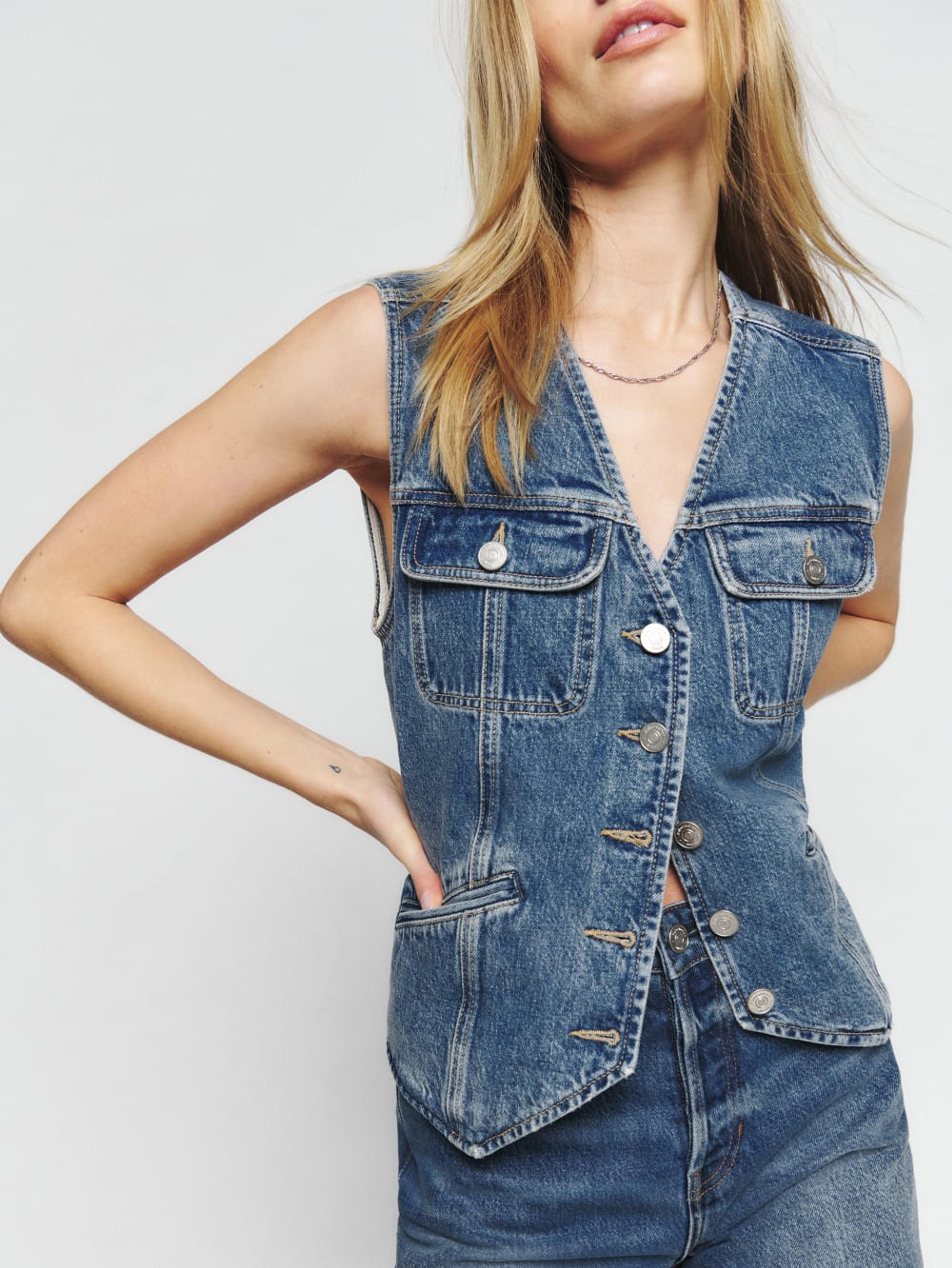 Jacqui Denim Vest - Sustainable Denim | Reformation