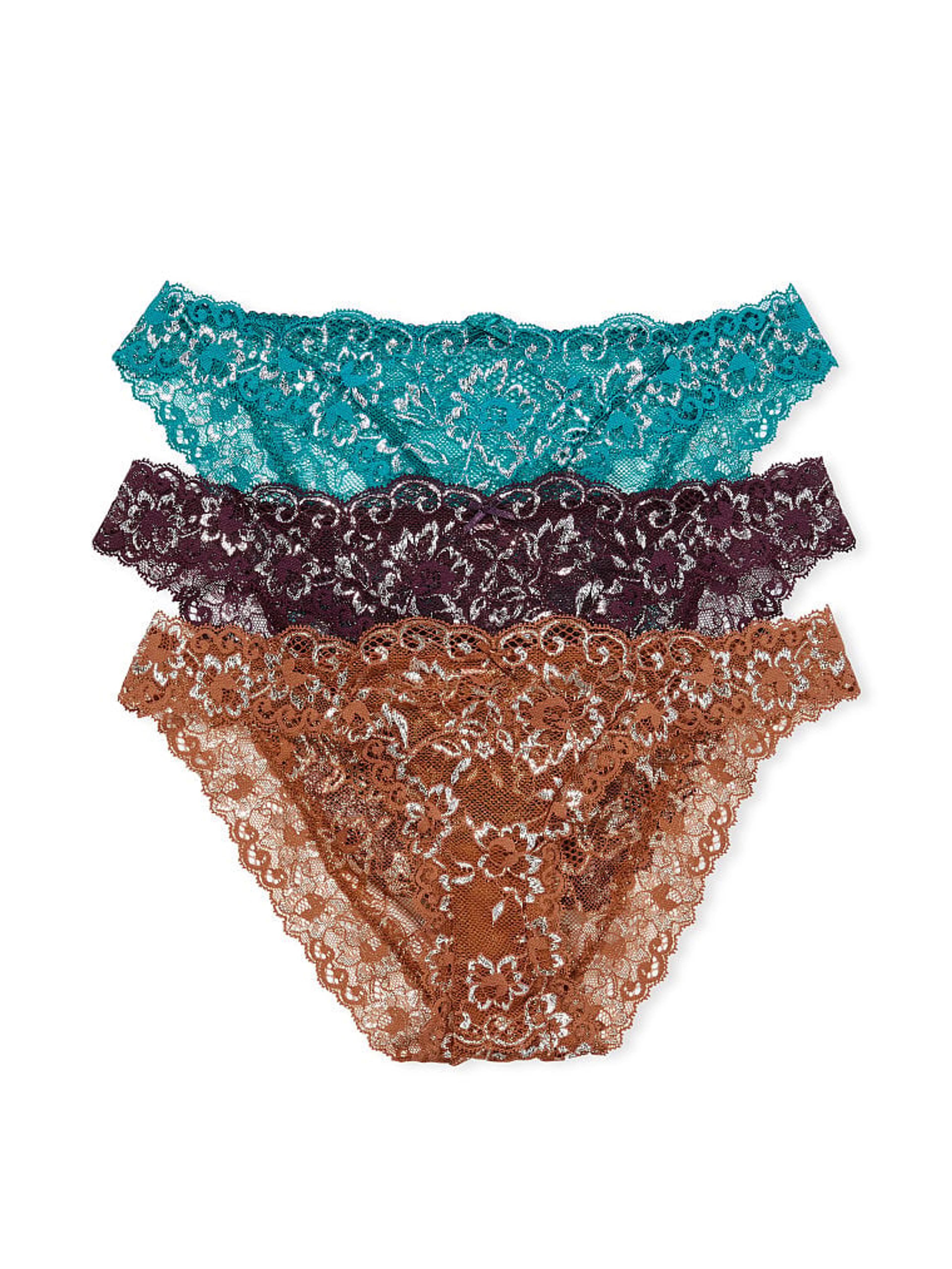 3-Pack Shine Lace Cheekini Panties - Panties - Victoria's Secret