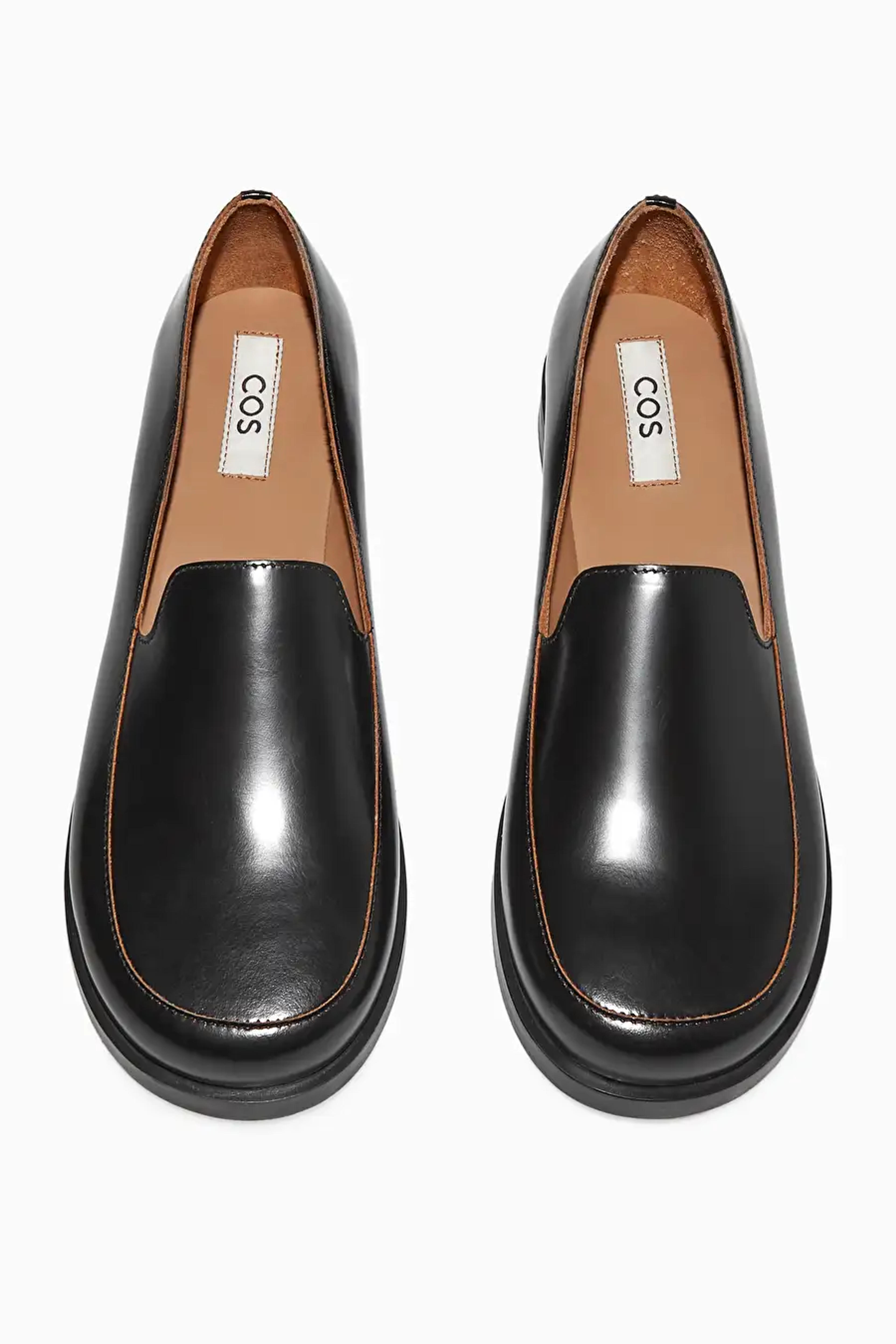 LEATHER MOCCASIN LOAFERS - BLACK - Shoes - COS