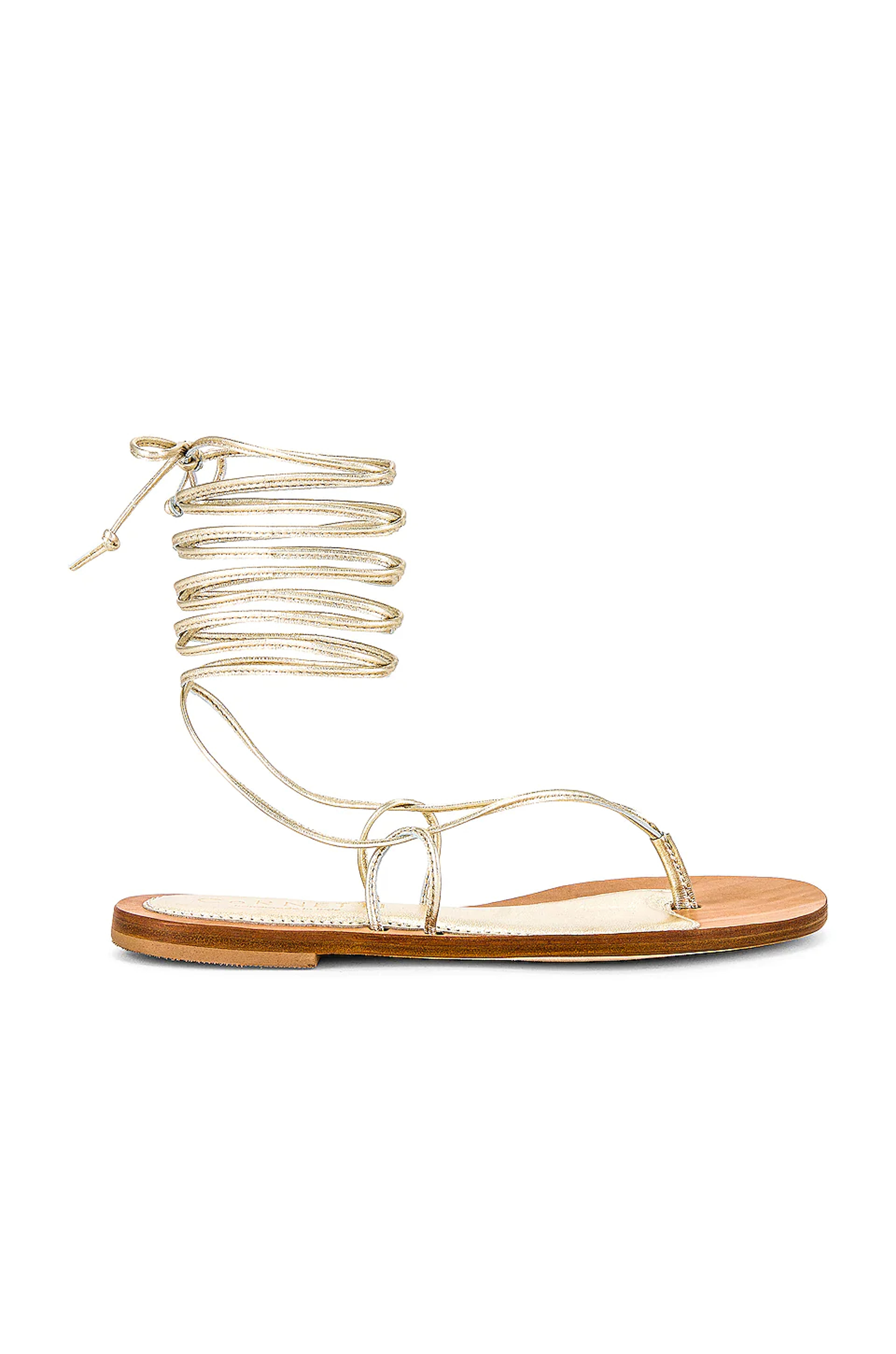 CoRNETTI Lola Lace Up Sandal in Gold | REVOLVE