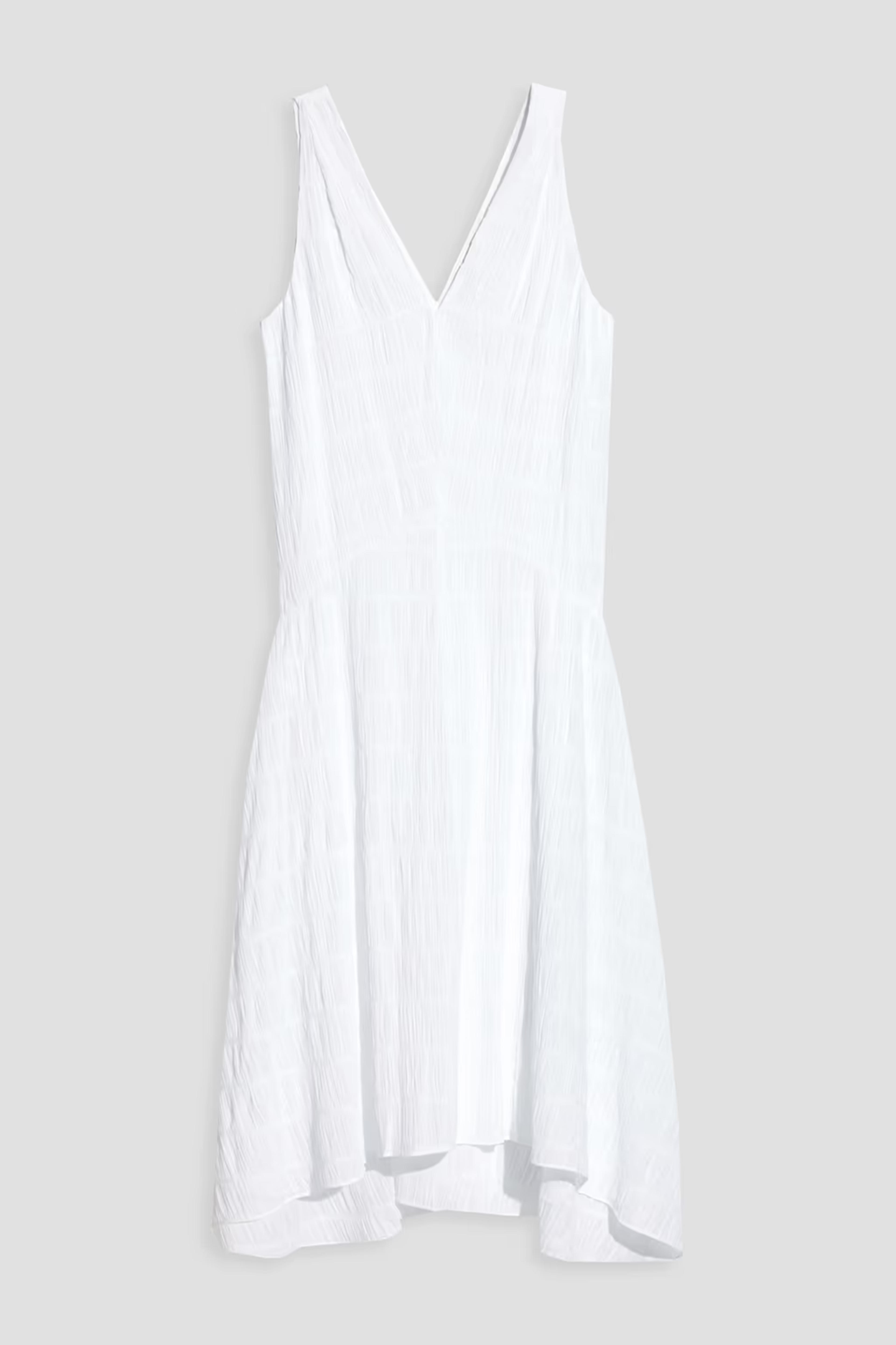 White Savannah gathered stretch-cotton midi dress | Sale up to 70% off | THE OUTNET | FRAME | THE OUTNET