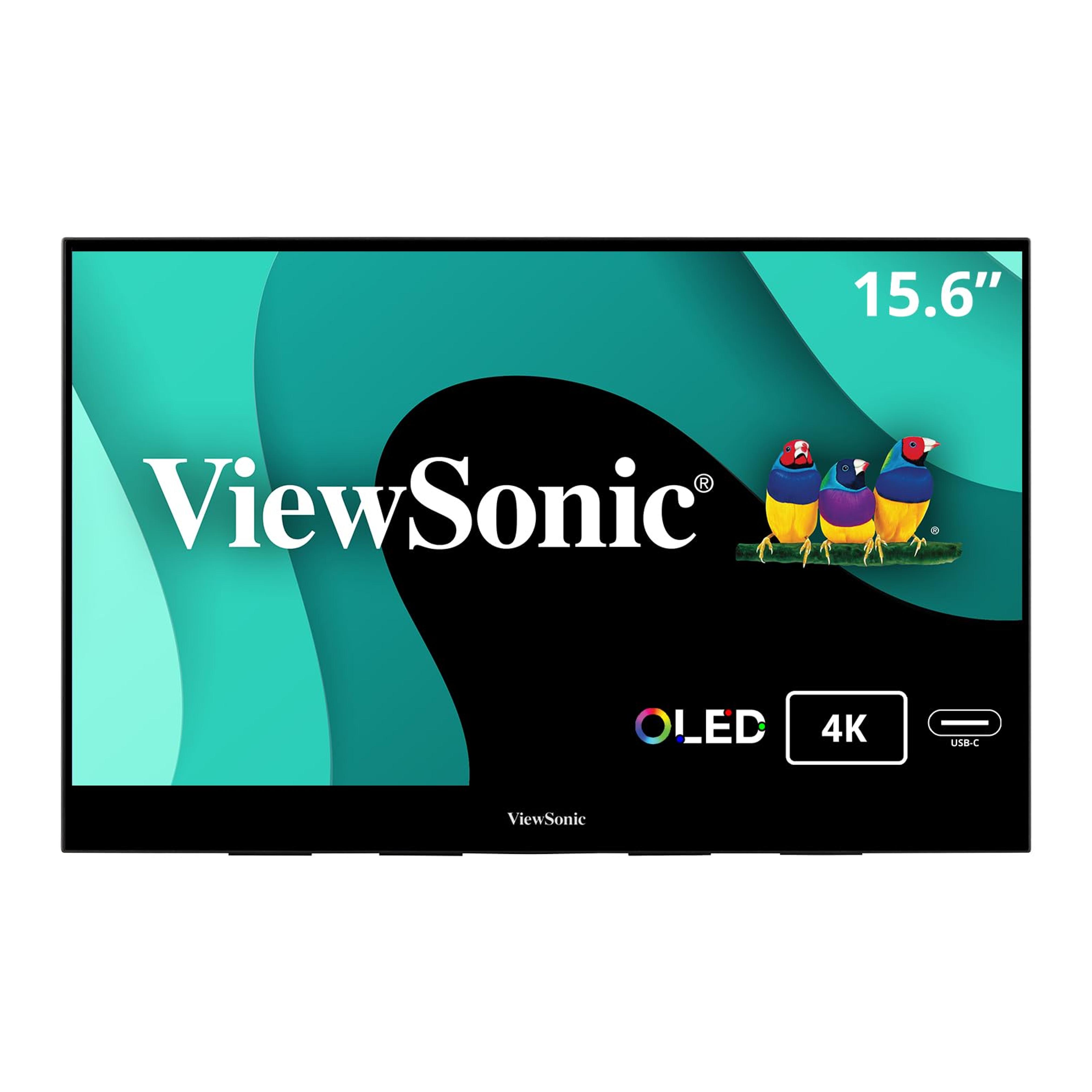 Amazon.com: ViewSonic VX1655-4K-OLED 15.6 Inch 4K UHD Portable OLED Monitor with 2 Way Powered 60W USB C, Mini HDMI, Dual Speakers, and Built in Stand with Smart Cover,Black : Electronics