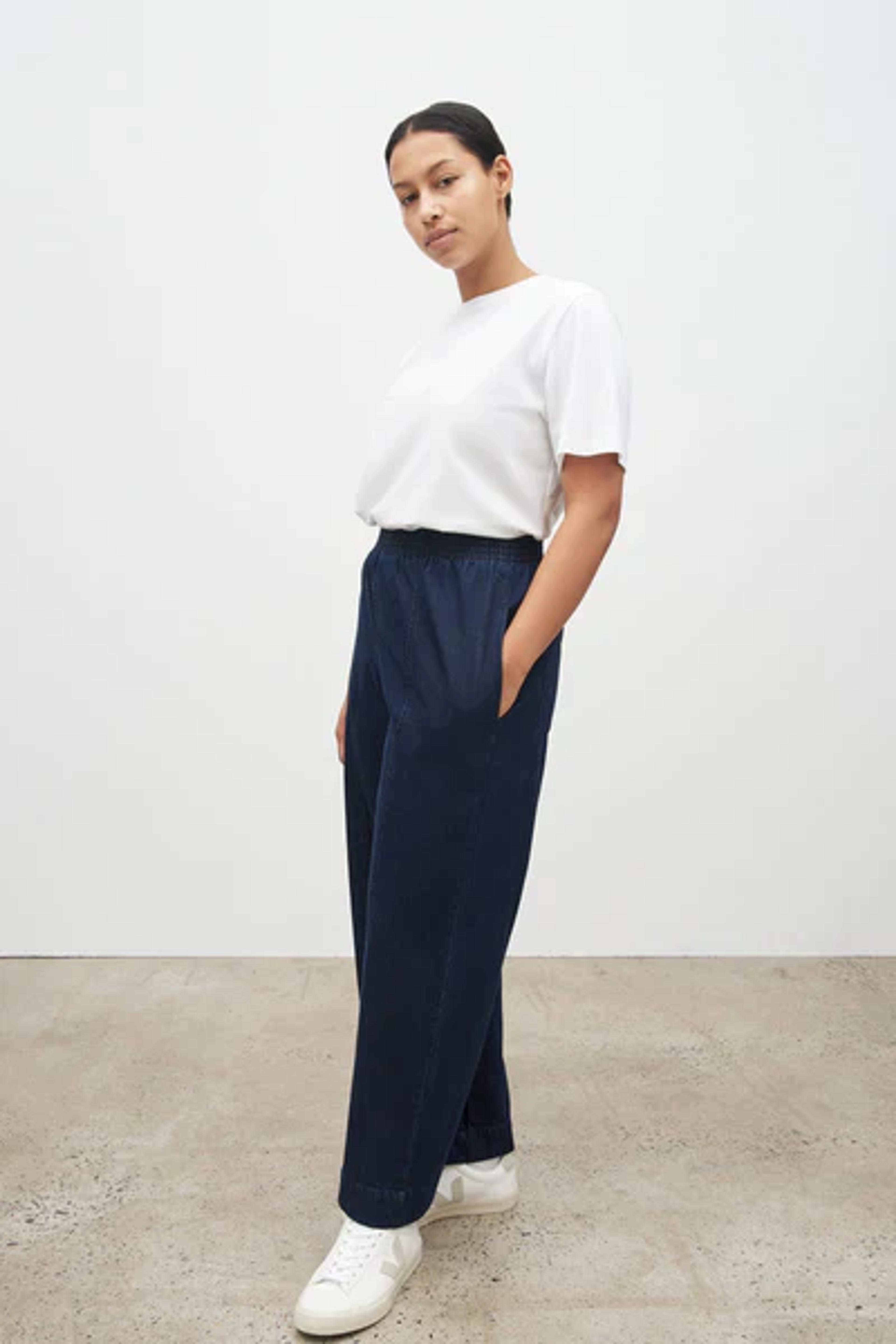 Shop Marina Pants - Indigo Denim | Kowtow Clothing