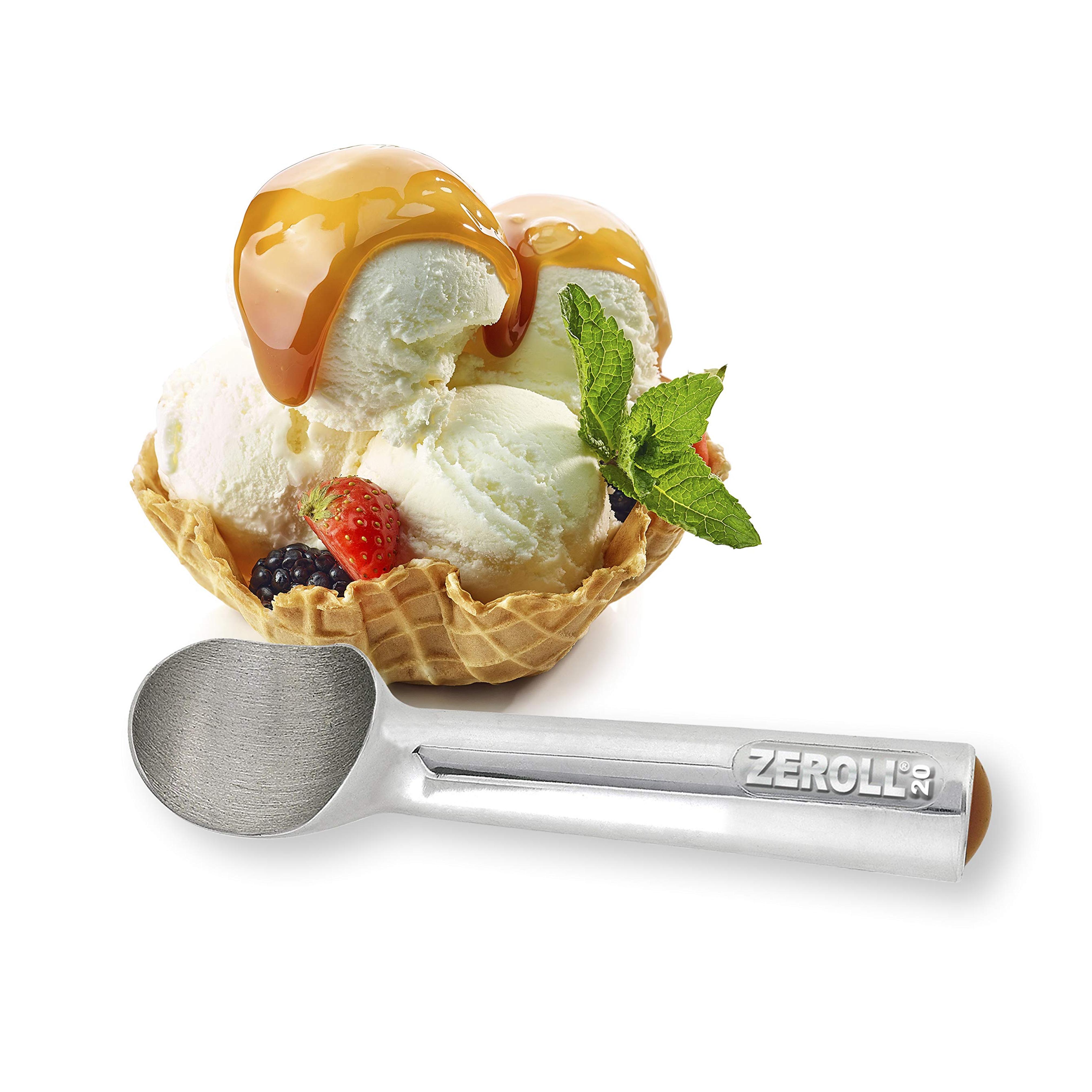 Amazon.com: Zeroll 1020 Original Ice Cream Unique Liquid Filled Heat Conductive Handle Simple One Piece Aluminum Design Easy Release 40 Scoops per, 2-Ounce, Silver: Home & Kitchen