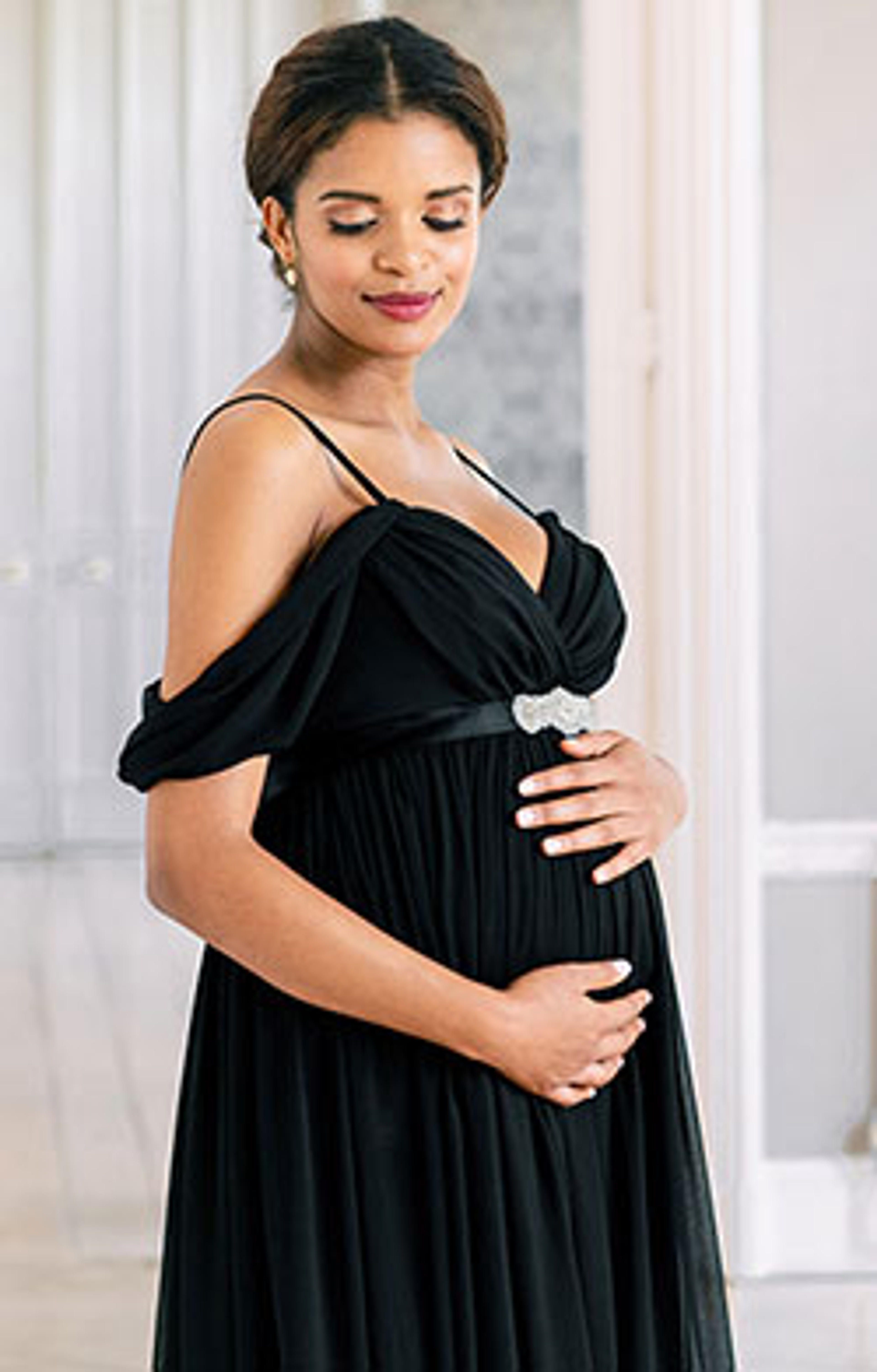 Skylar Maternity Gown in Black - Maternity Wedding Dresses, Evening Wear and Party Clothes by Tiffany Rose US