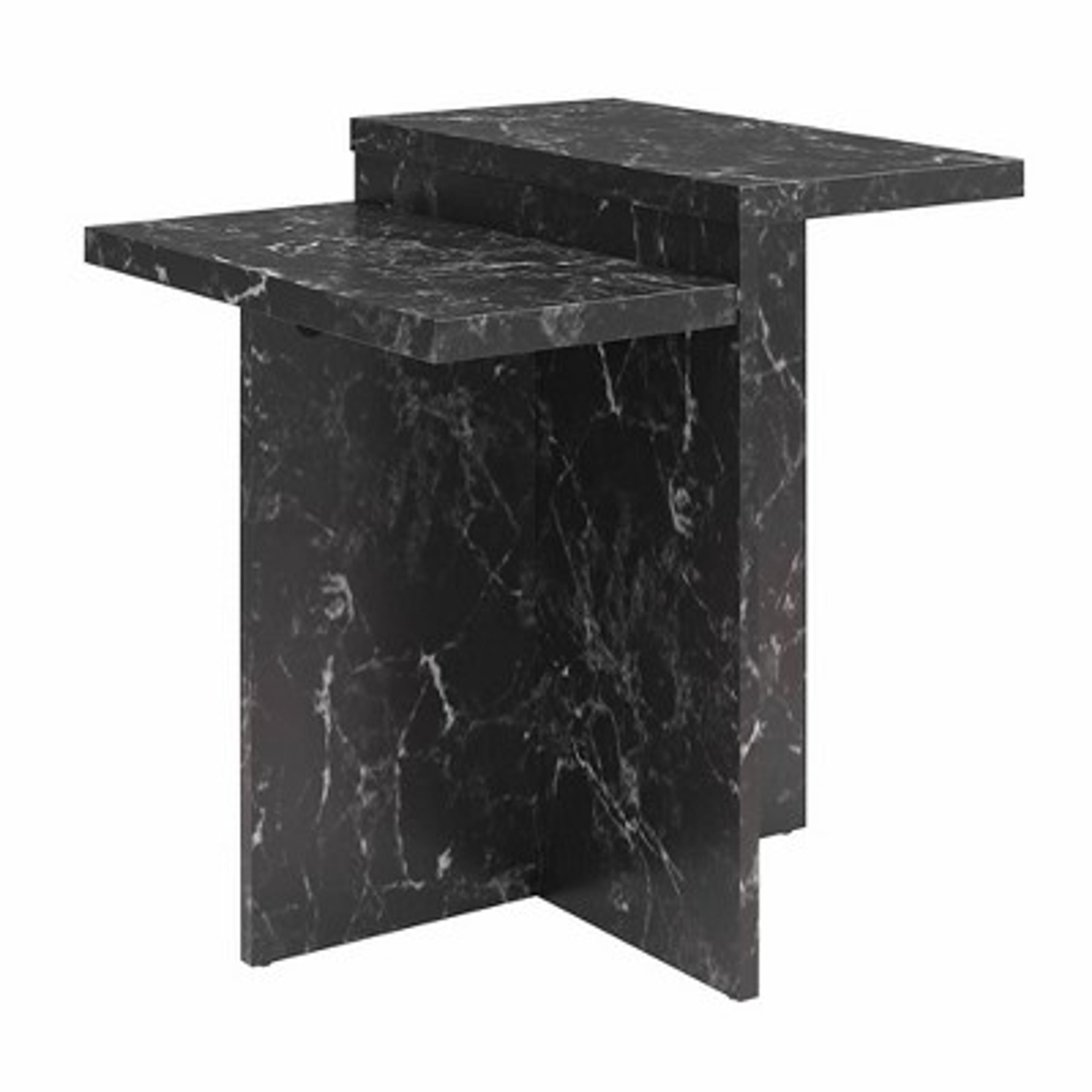 Brielle Modern Faux Marble Side Table Black - CosmoLiving by Cosmopolitan