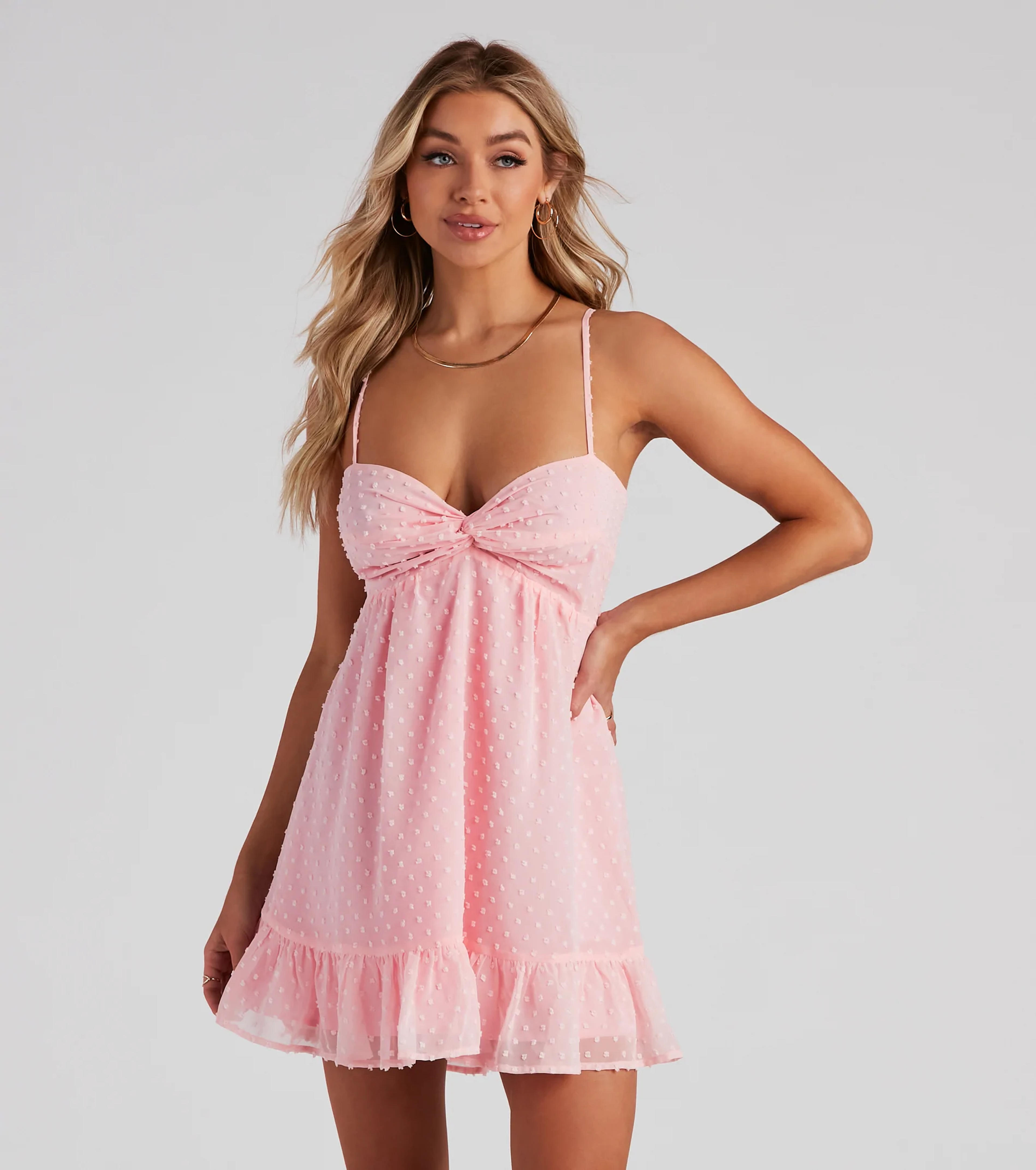 Let's Get Brunch Skater Dress - PINK / M