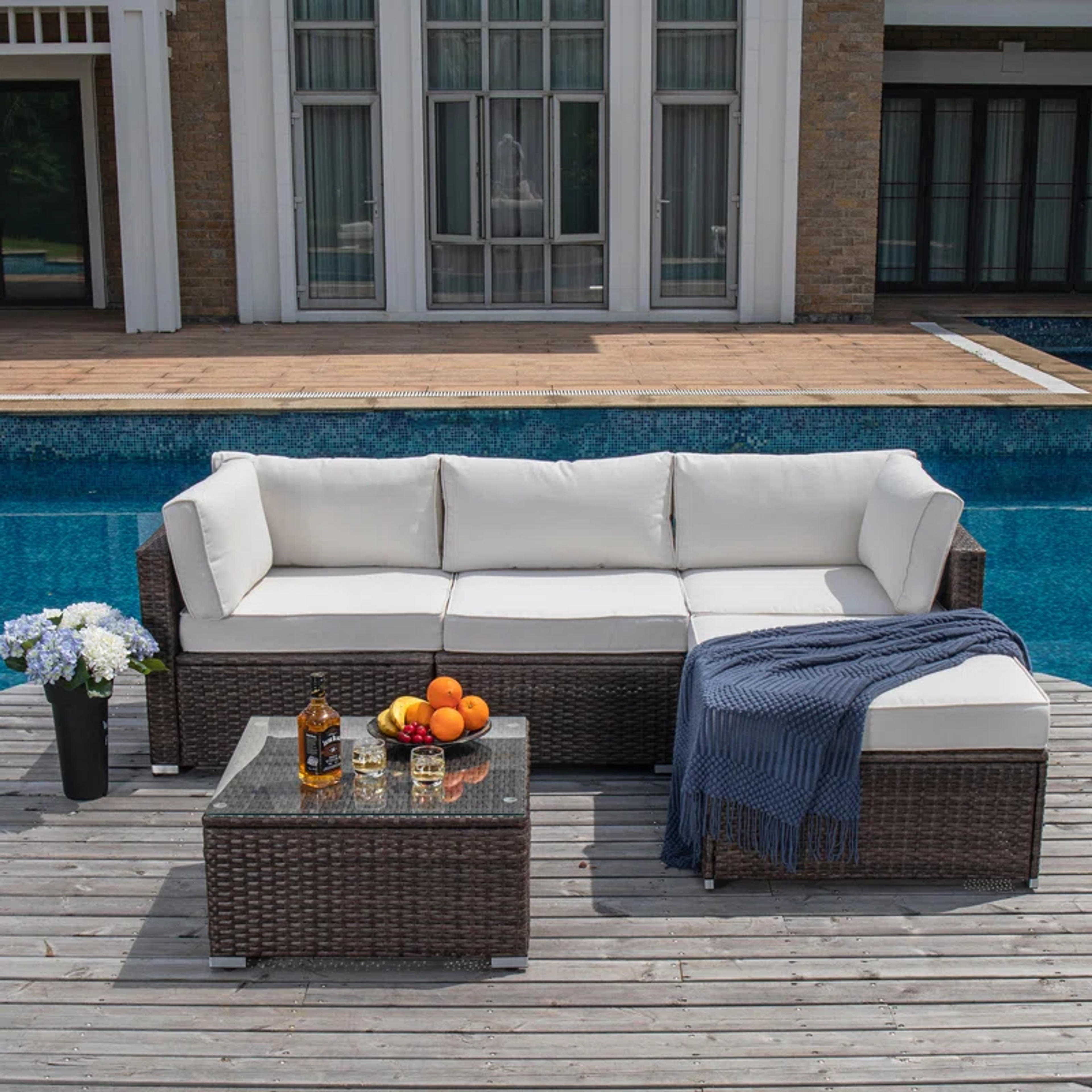 Wrought Studio Shivangi 3 - Person Outdoor Seating Group with Cushions & Reviews | Wayfair