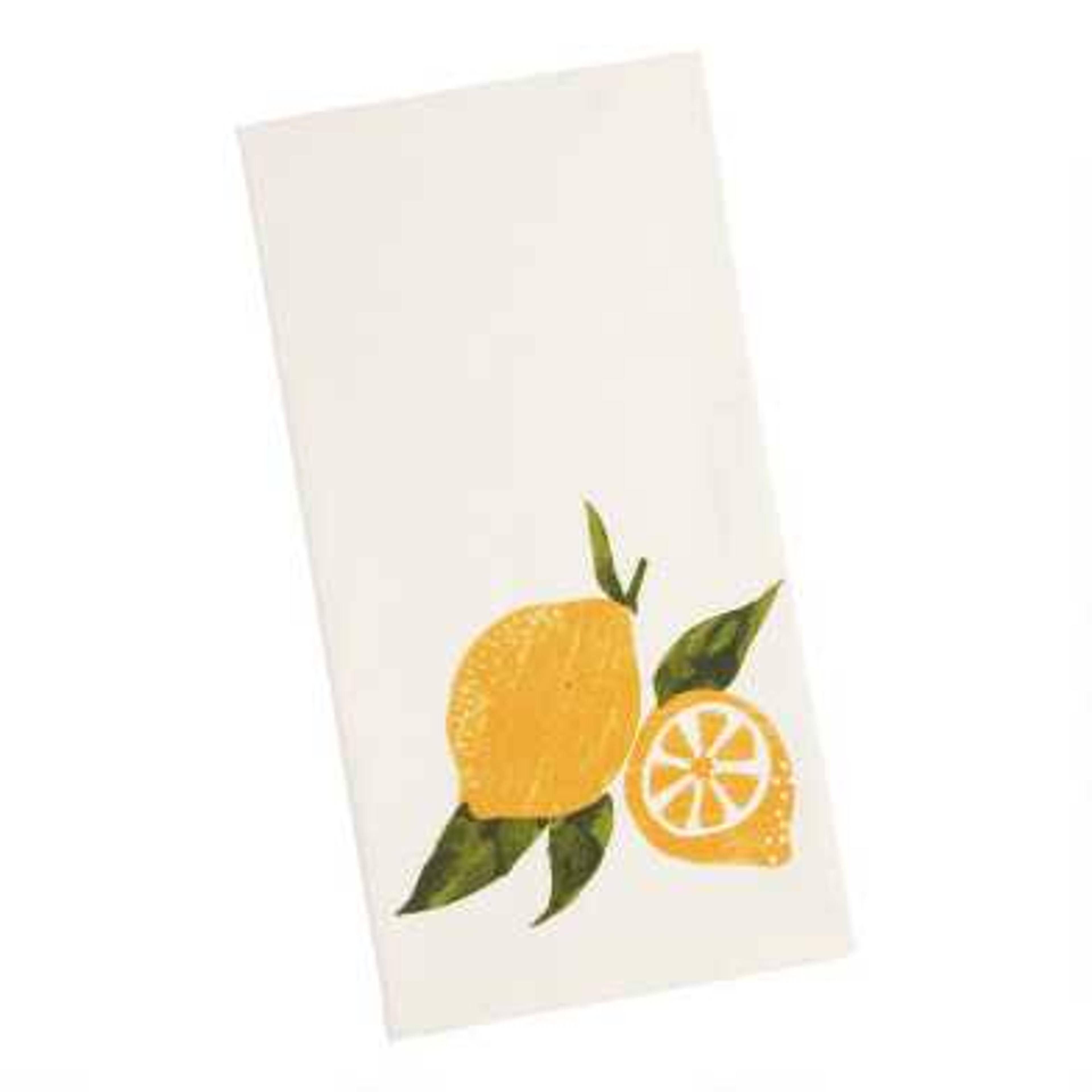 White and Yellow Lemon Kitchen Towel | World Market