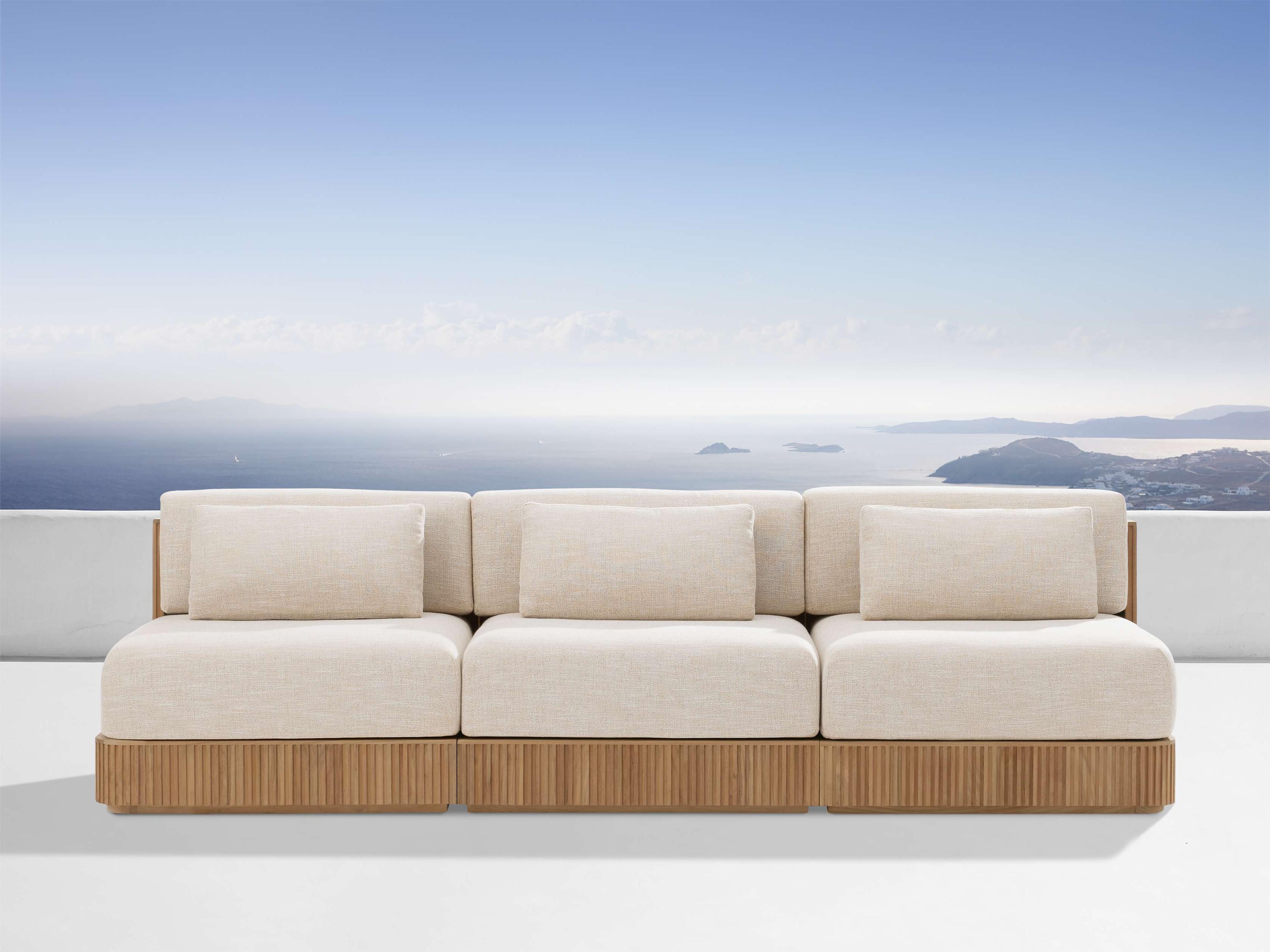 Beaumont Outdoor Three Piece Modular Sofa