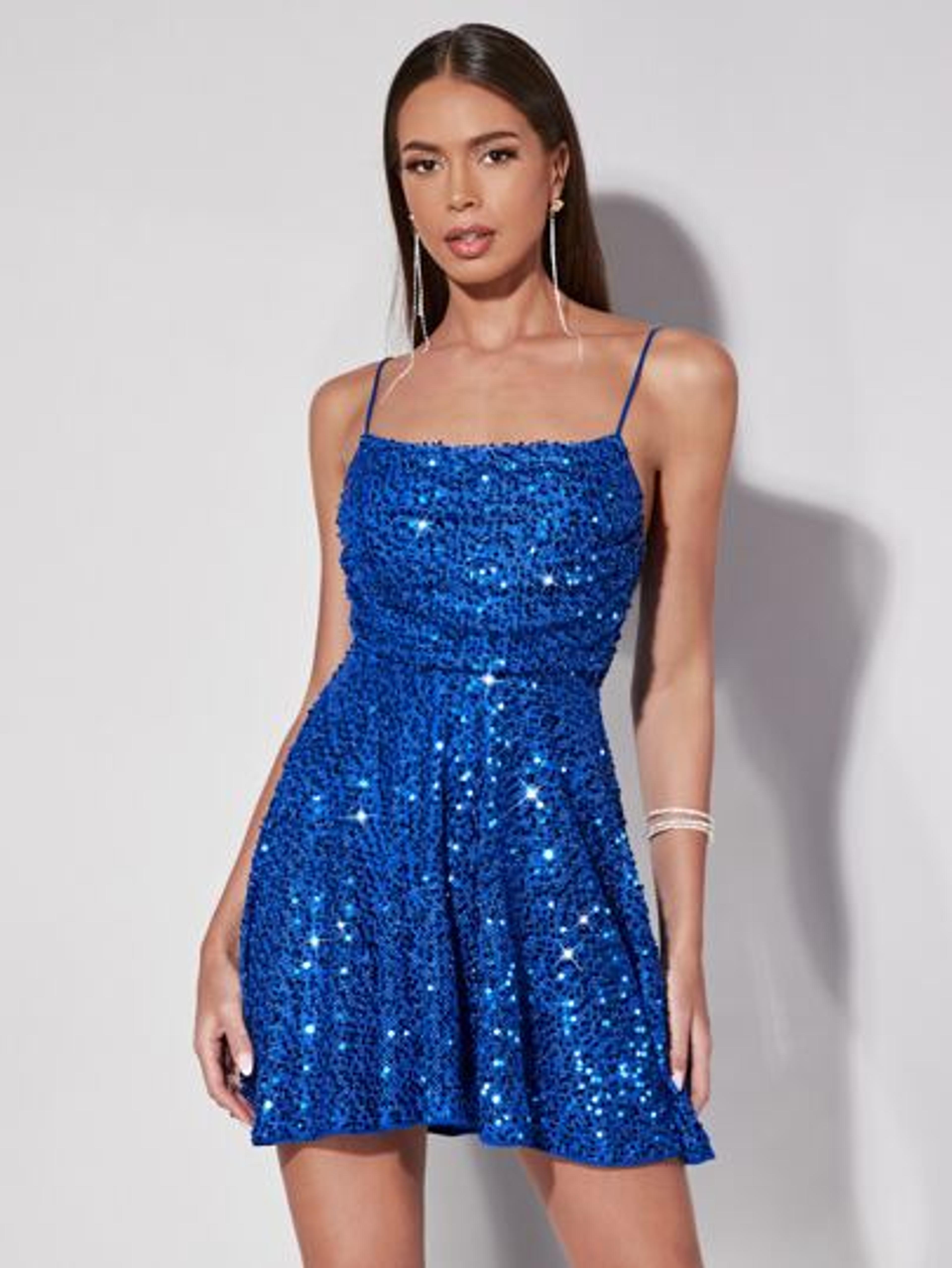 SHEIN BAE Ruched Sequin Cami Dress | SHEIN USA