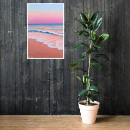 Original Ocean Art Print Poster Romantic Sunset Beach - Etsy