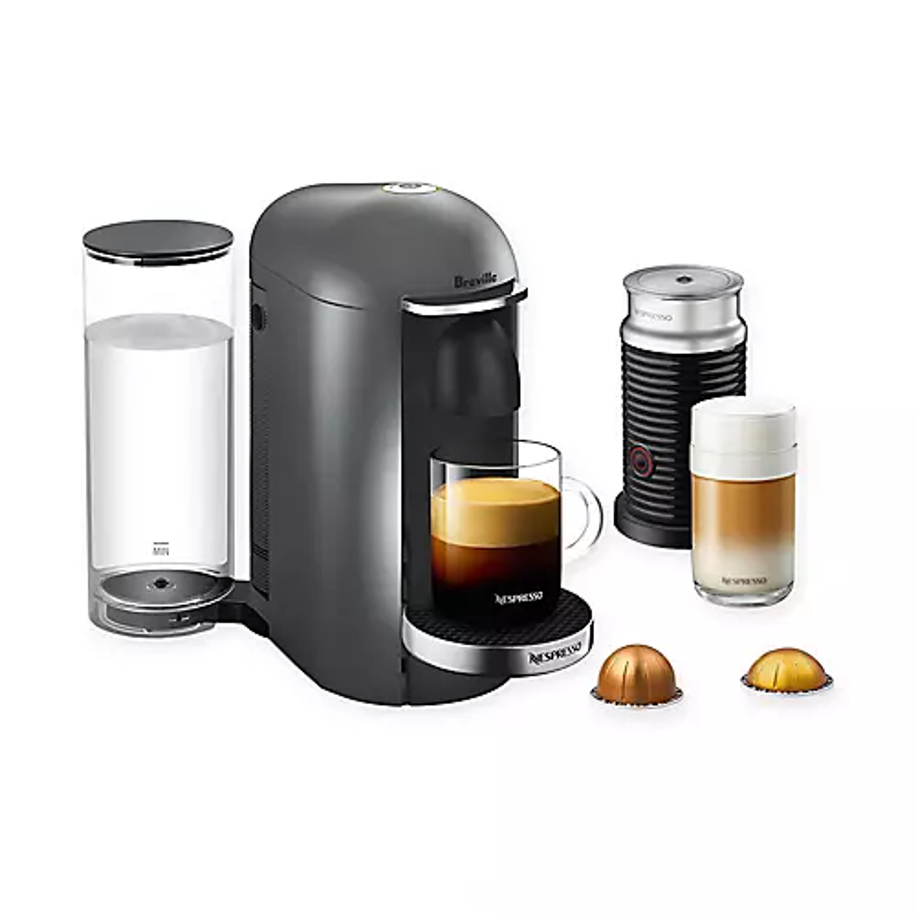 Nespresso&reg; by Breville VertuoPlus Coffee and Espresso Maker with Milk Frother in Titanium