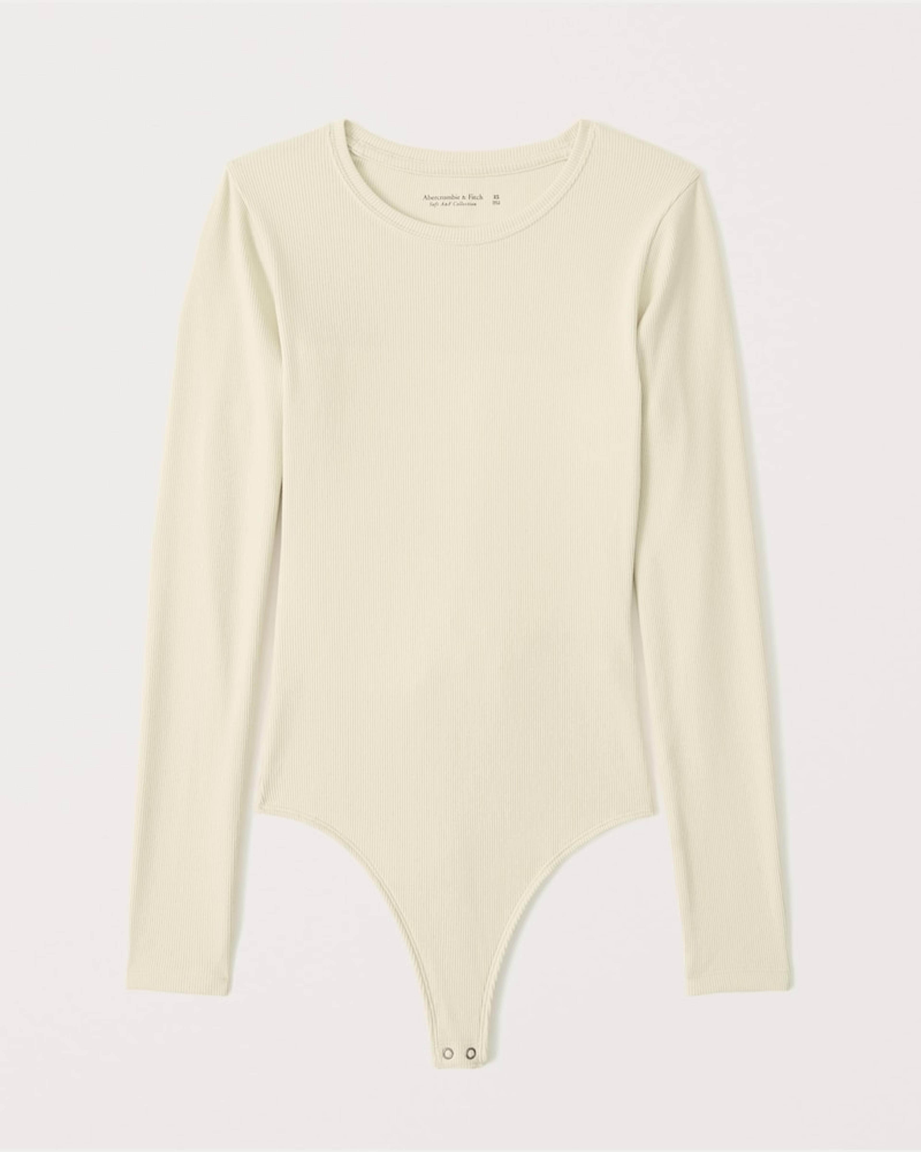 Long-Sleeve Ribbed Crew Bodysuit