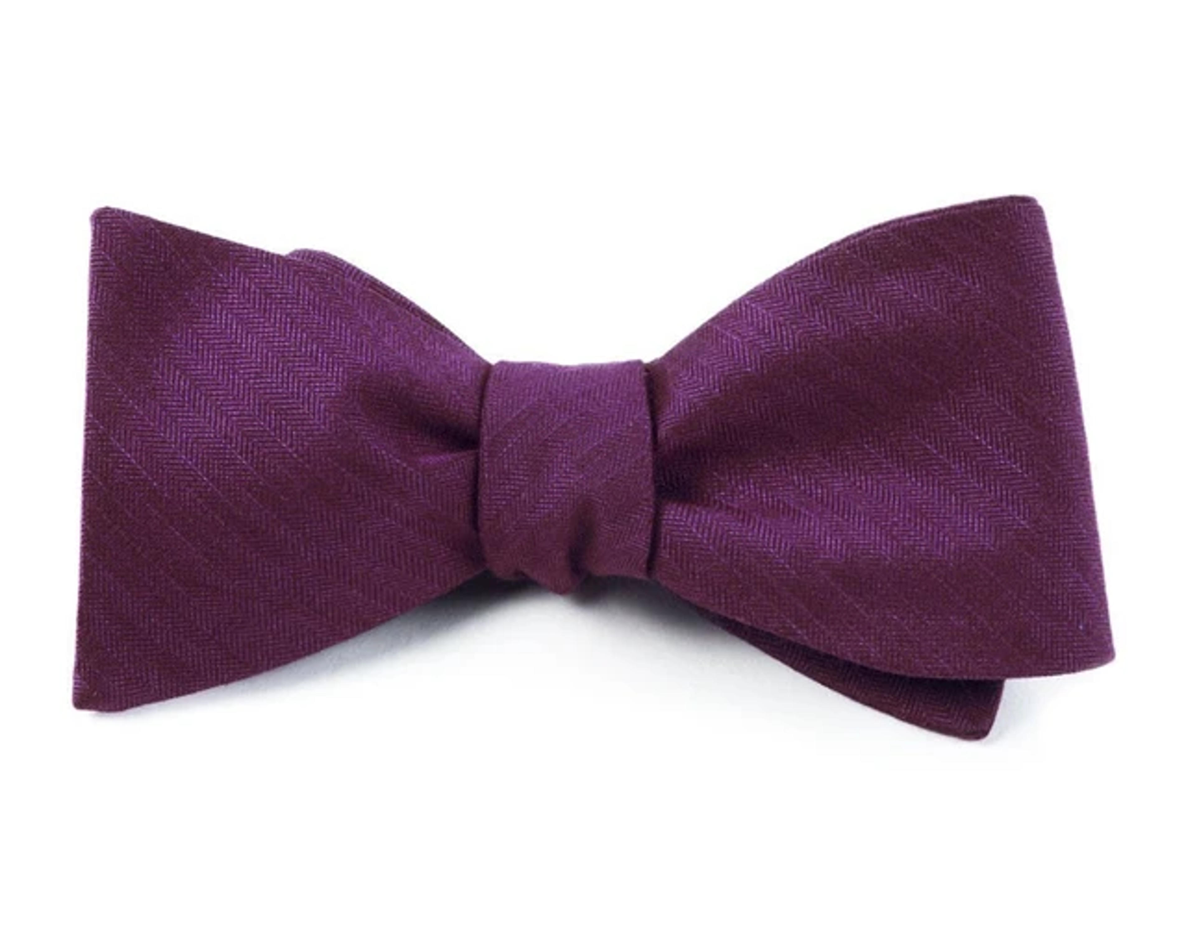 Astute Solid Plum Bow Tie | Men's Wool Bow Ties | Tie Bar