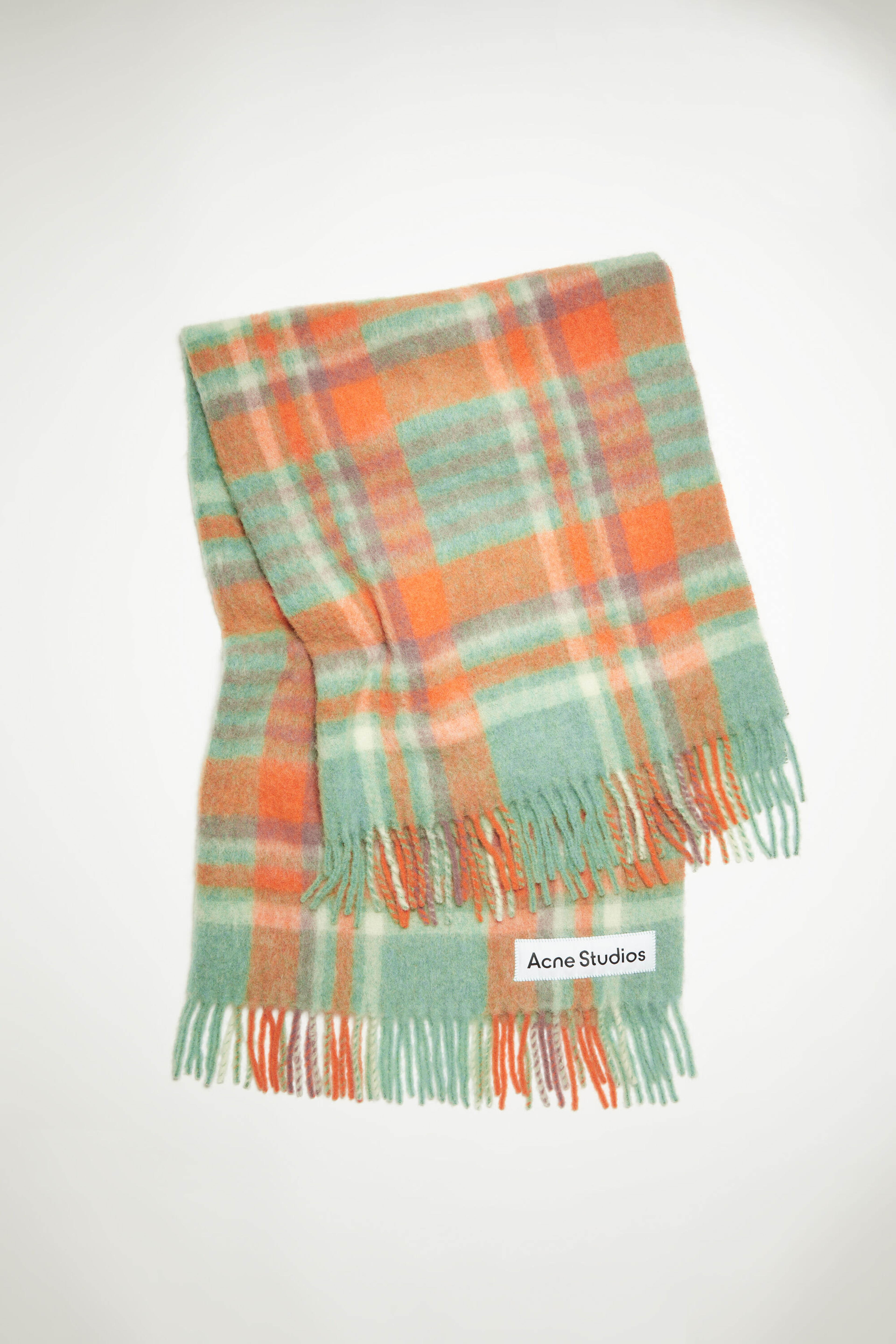 Acne Studios - Wool mohair scarf - Extra large - Orange/lilac/aqua blue