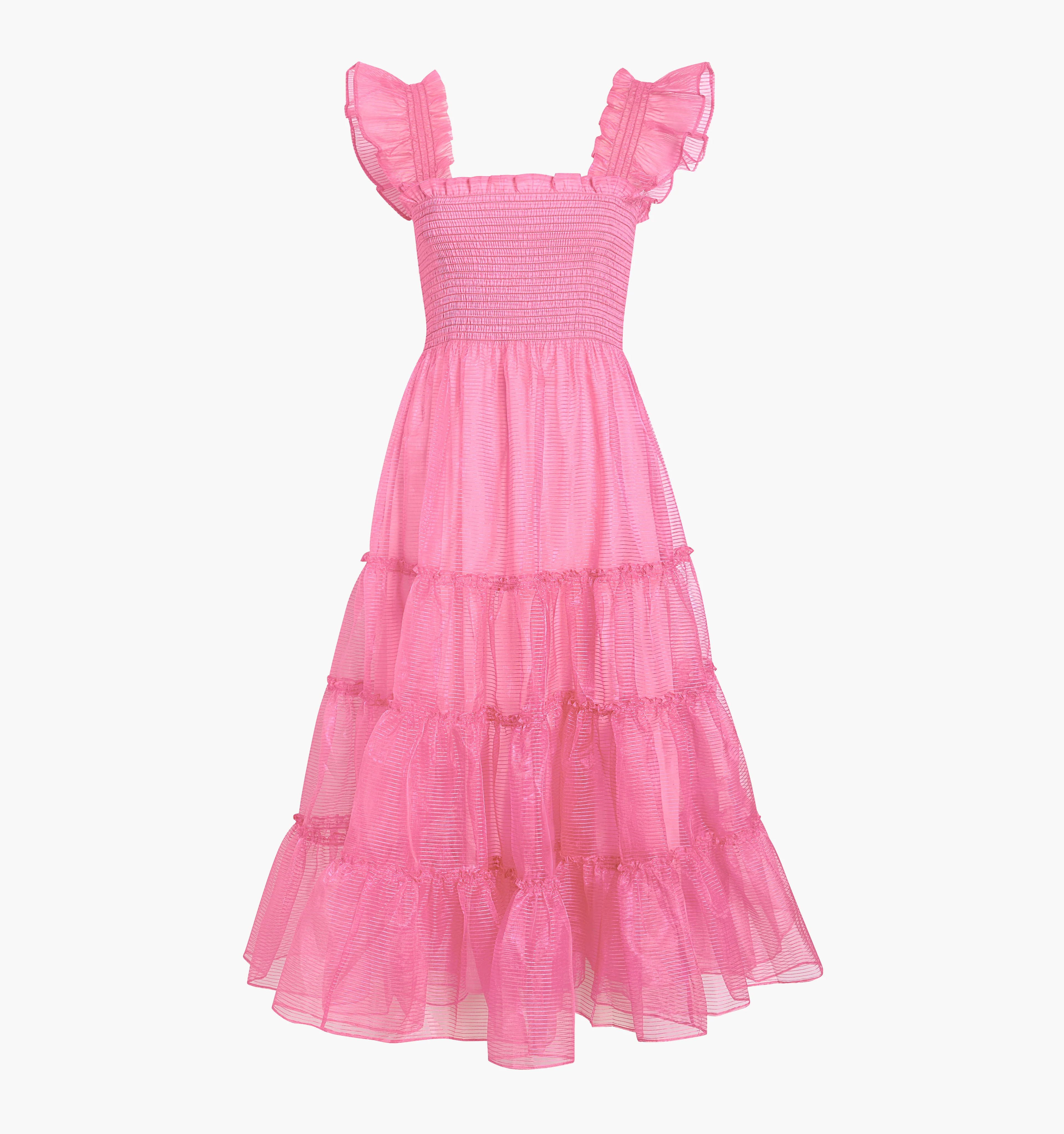 The Glinda Ellie Nap Dress - Pink Stripe Organza – Hill House Home