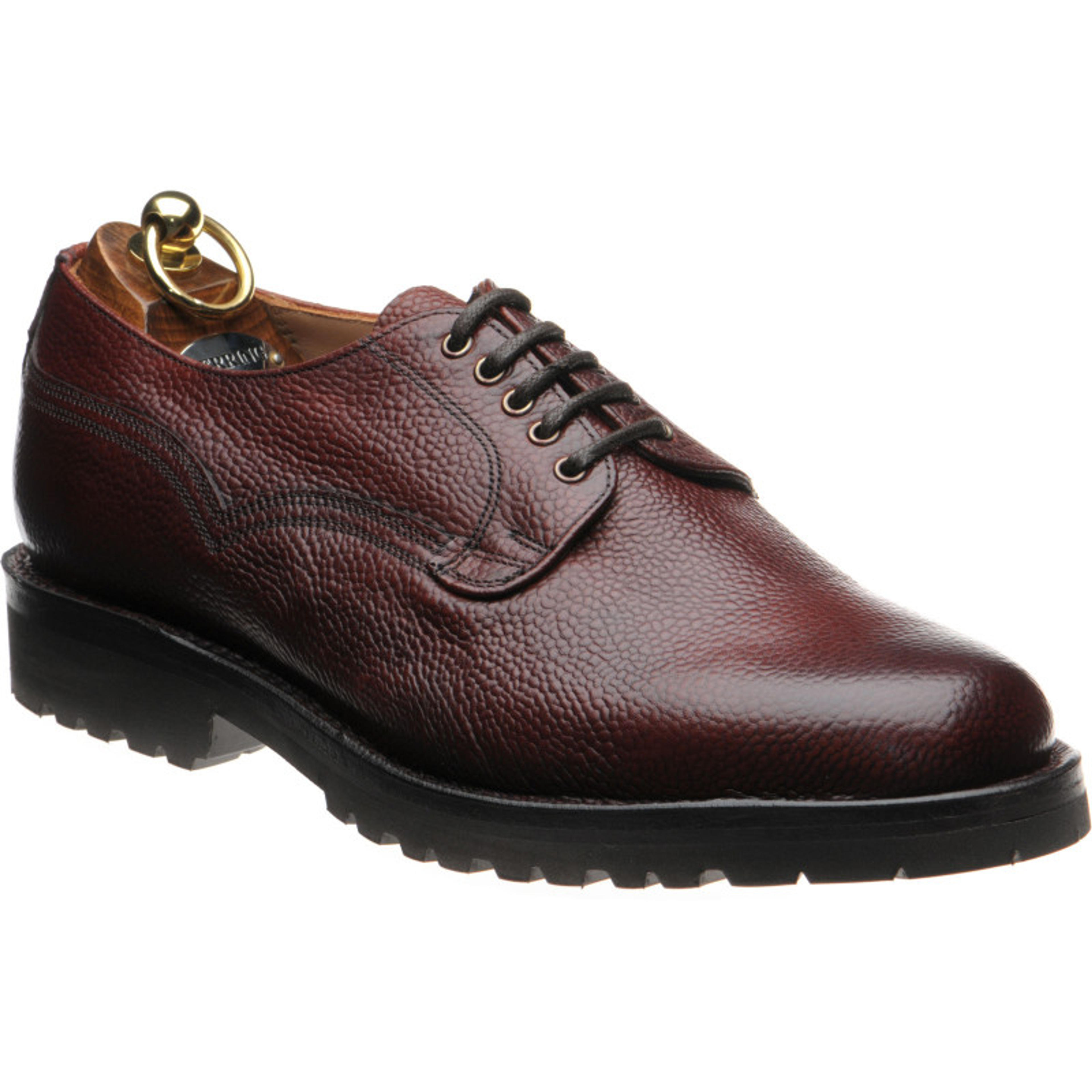 Herring shoes | Herring Premier | Wasdale II rubber-soled Derby shoes in Burgundy Grain at Herring Shoes