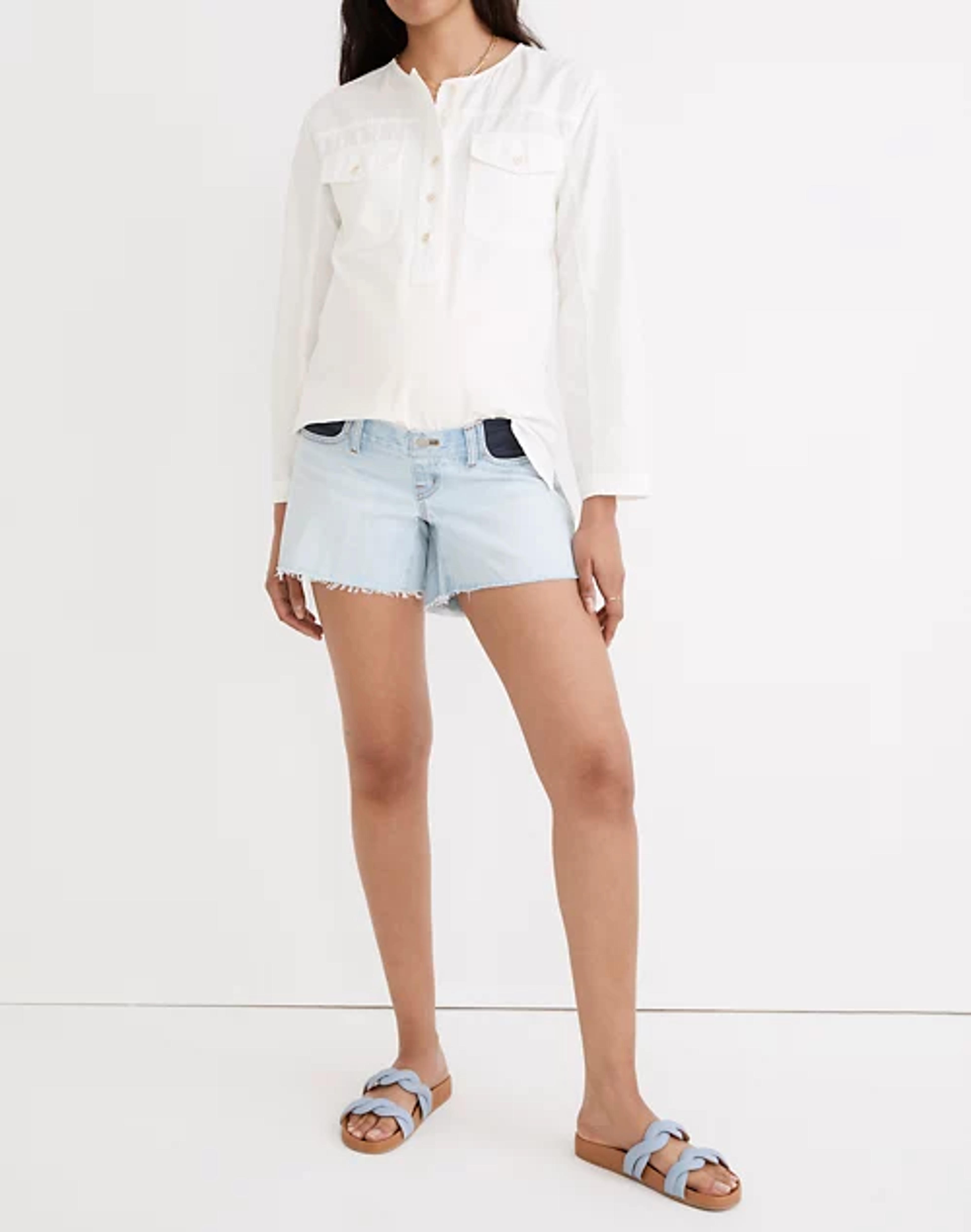 Maternity Relaxed Denim Shorts in Essen Wash