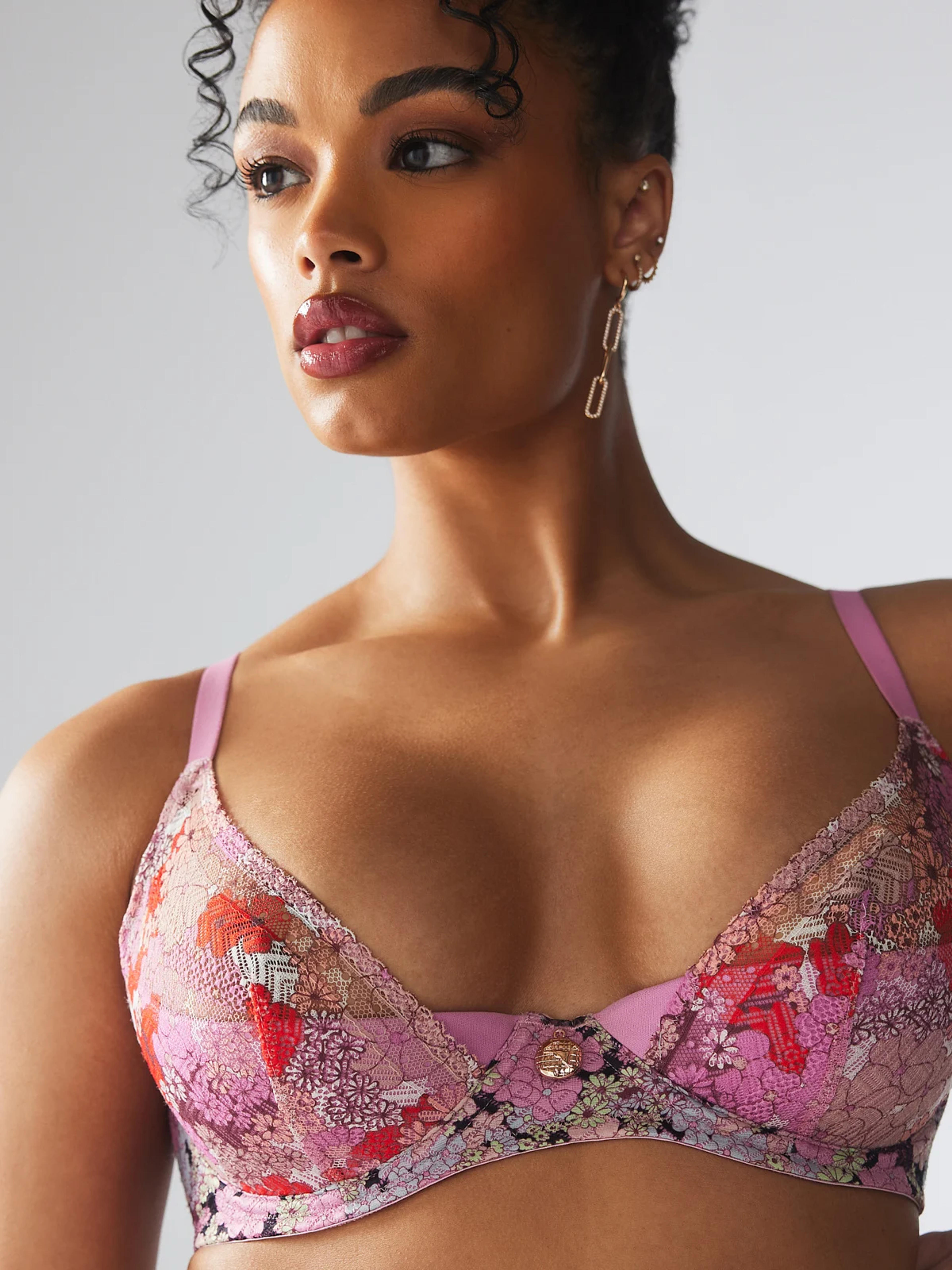 Penthouse Sweet Lace Quarter Cup Bra in Multi & Pink | SAVAGE X FENTY